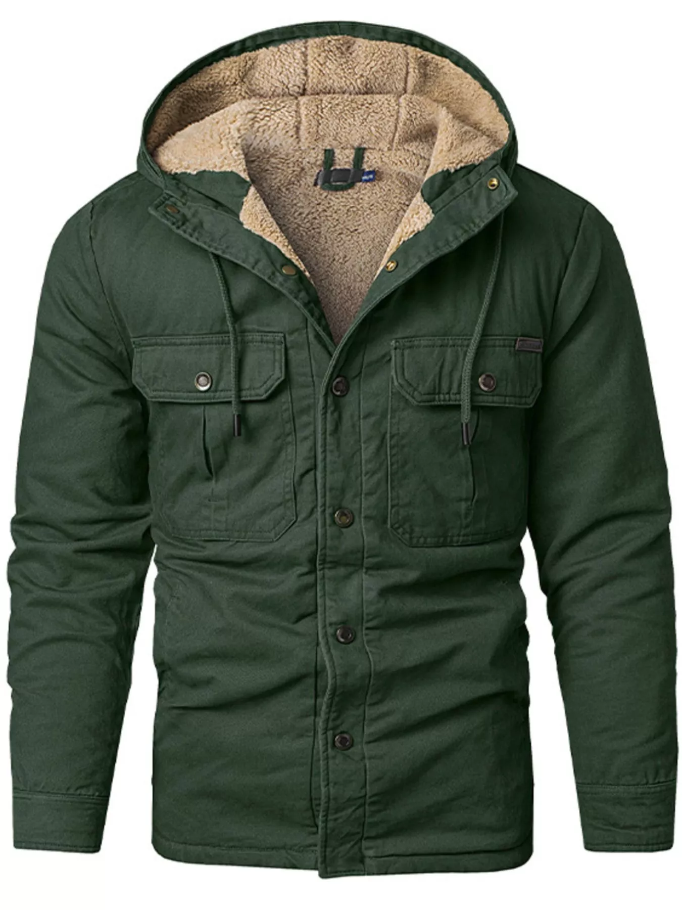 Men's Sherpa Lined Hooded Jacket - Image 5