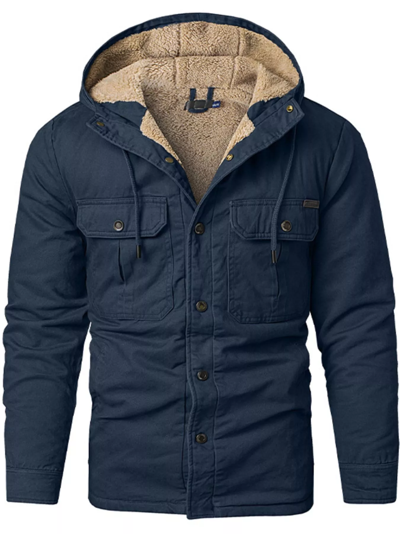Men's Sherpa Lined Hooded Jacket - Image 9