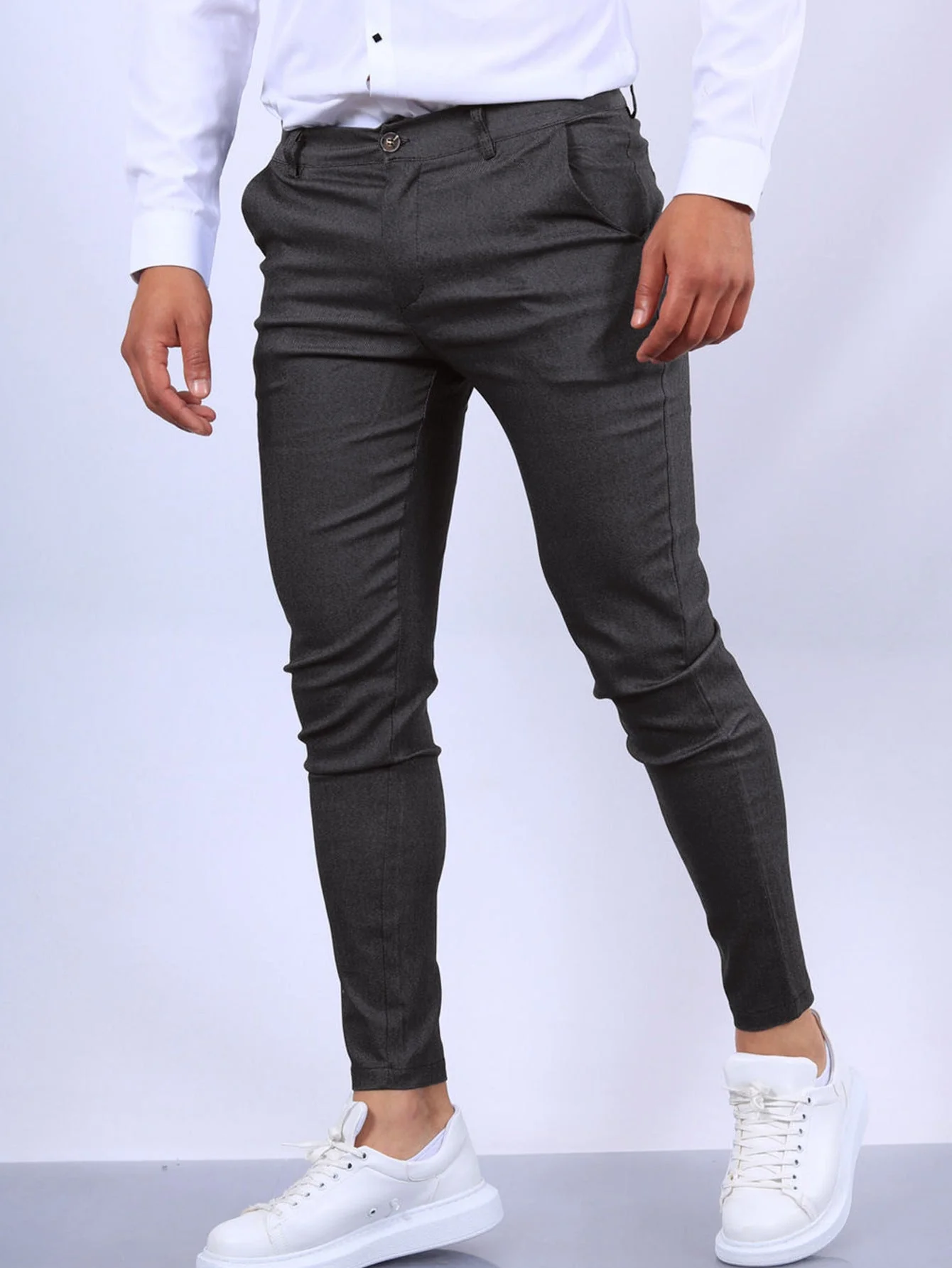 👔 Men's Slim Fit Button Trousers – Versatile Office & Casual Wear - Image 8