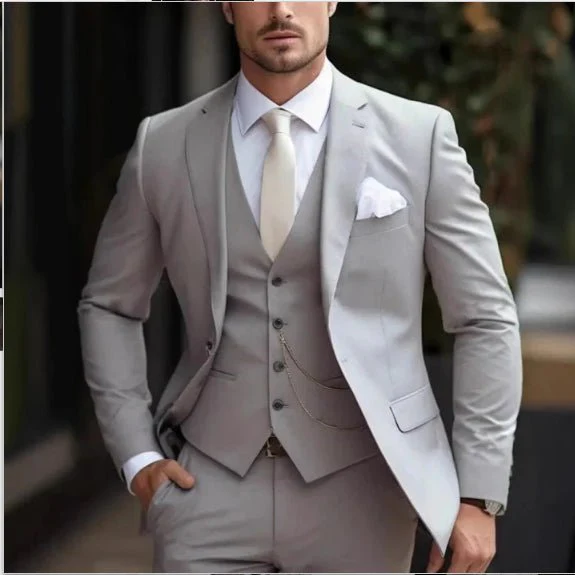 Mens Slim-Fit Light Luxury Suit - Image 3