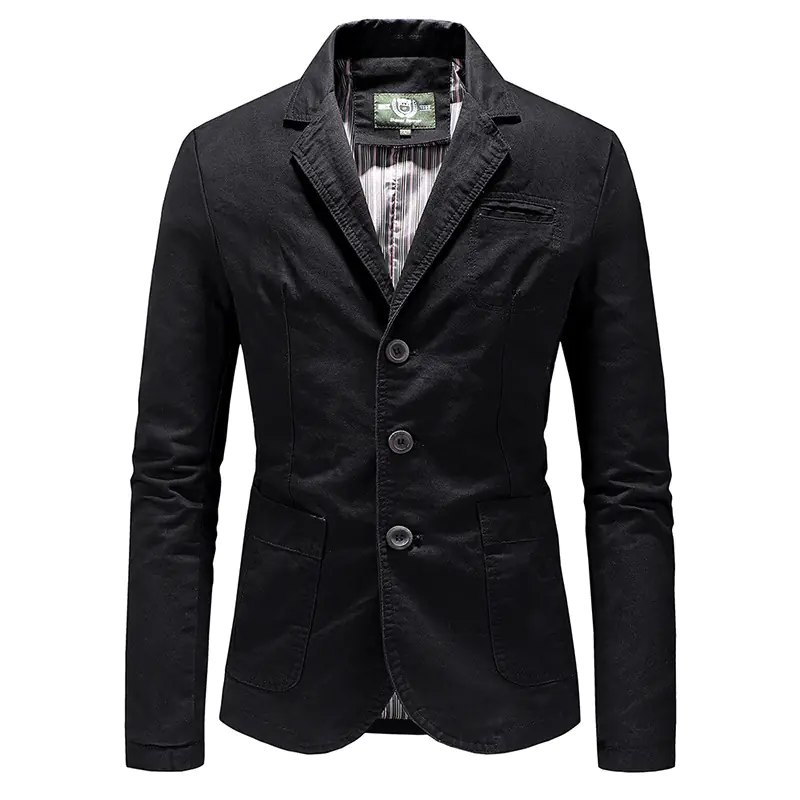 Men's Solid Color Single Breasted Jacket - Image 10