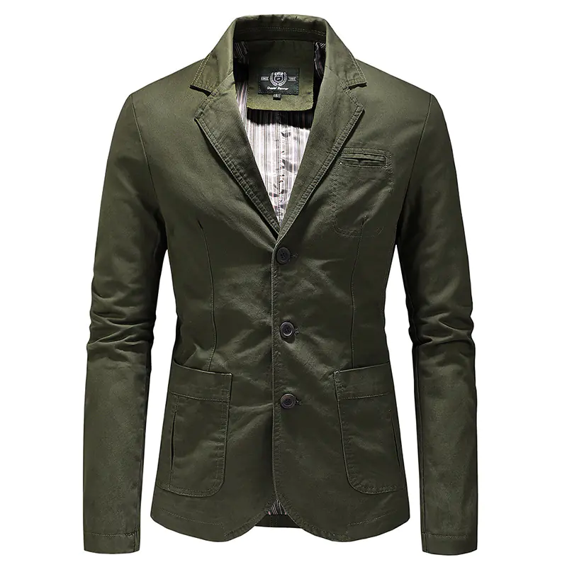 Men's Solid Color Single Breasted Jacket - Image 5