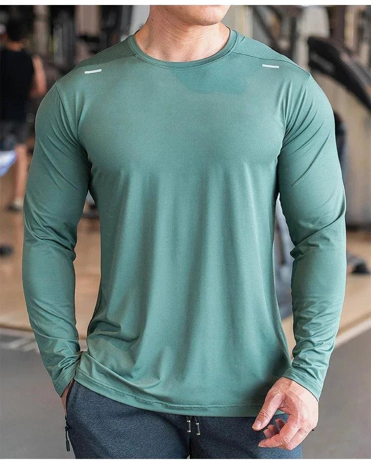 Men's Sports Fitness Long Sleeve Outdoor Badminton Quick Dry Training Shirt Casual Thin Running Top Bodybuilding Sportswear - Image 14