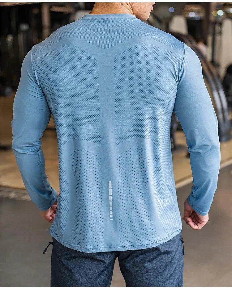 Men's Sports Fitness Long Sleeve Outdoor Badminton Quick Dry Training Shirt Casual Thin Running Top Bodybuilding Sportswear - Image 16
