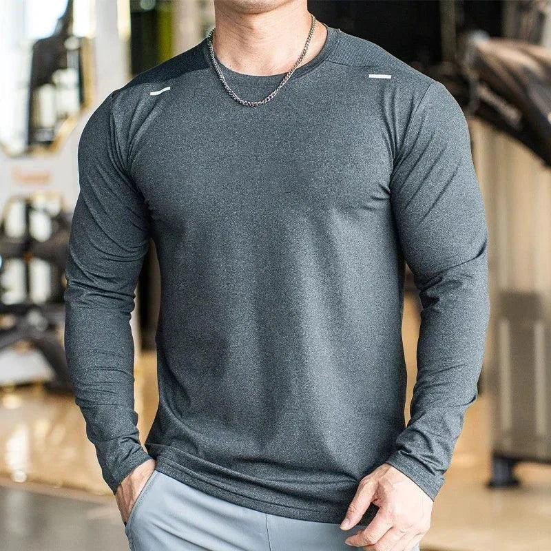 Men's Sports Fitness Long Sleeve Outdoor Badminton Quick Dry Training Shirt Casual Thin Running Top Bodybuilding Sportswear - Image 24