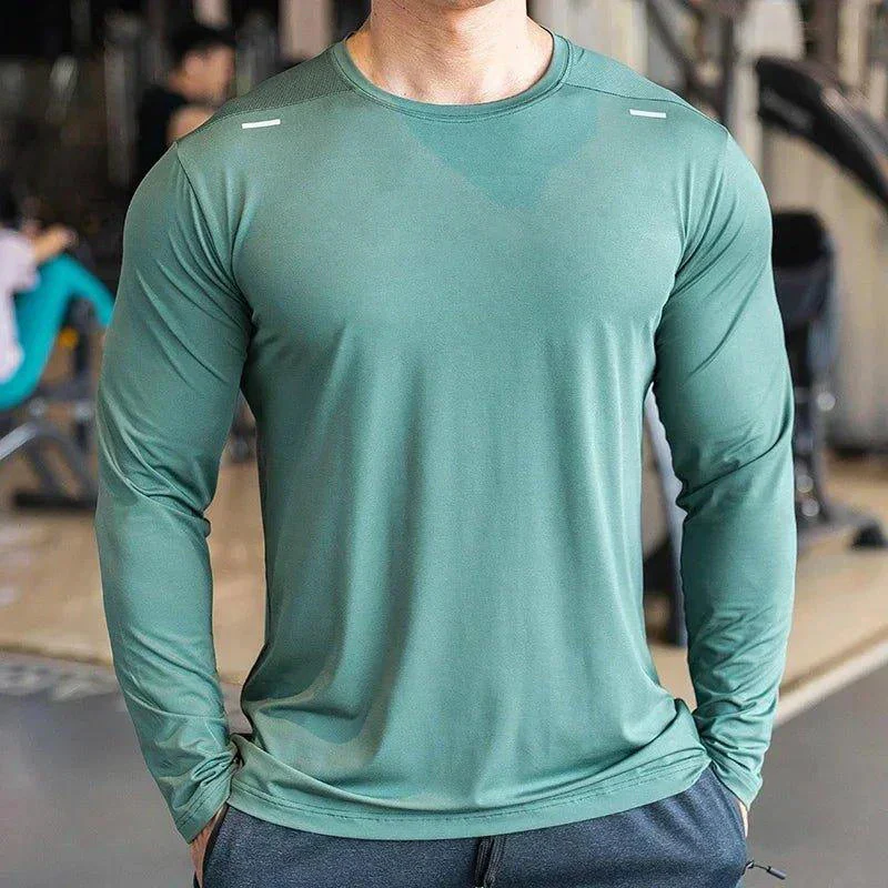 Men's Sports Fitness Long Sleeve Outdoor Badminton Quick Dry Training Shirt Casual Thin Running Top Bodybuilding Sportswear - Image 25