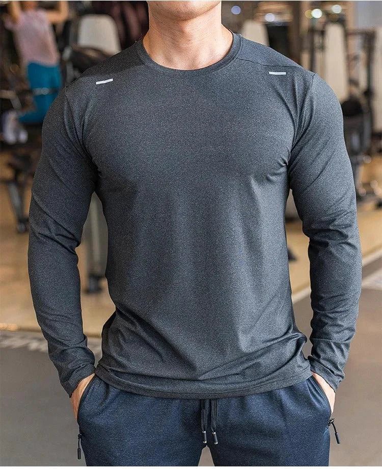 Men's Sports Fitness Long Sleeve Outdoor Badminton Quick Dry Training Shirt Casual Thin Running Top Bodybuilding Sportswear - Image 8