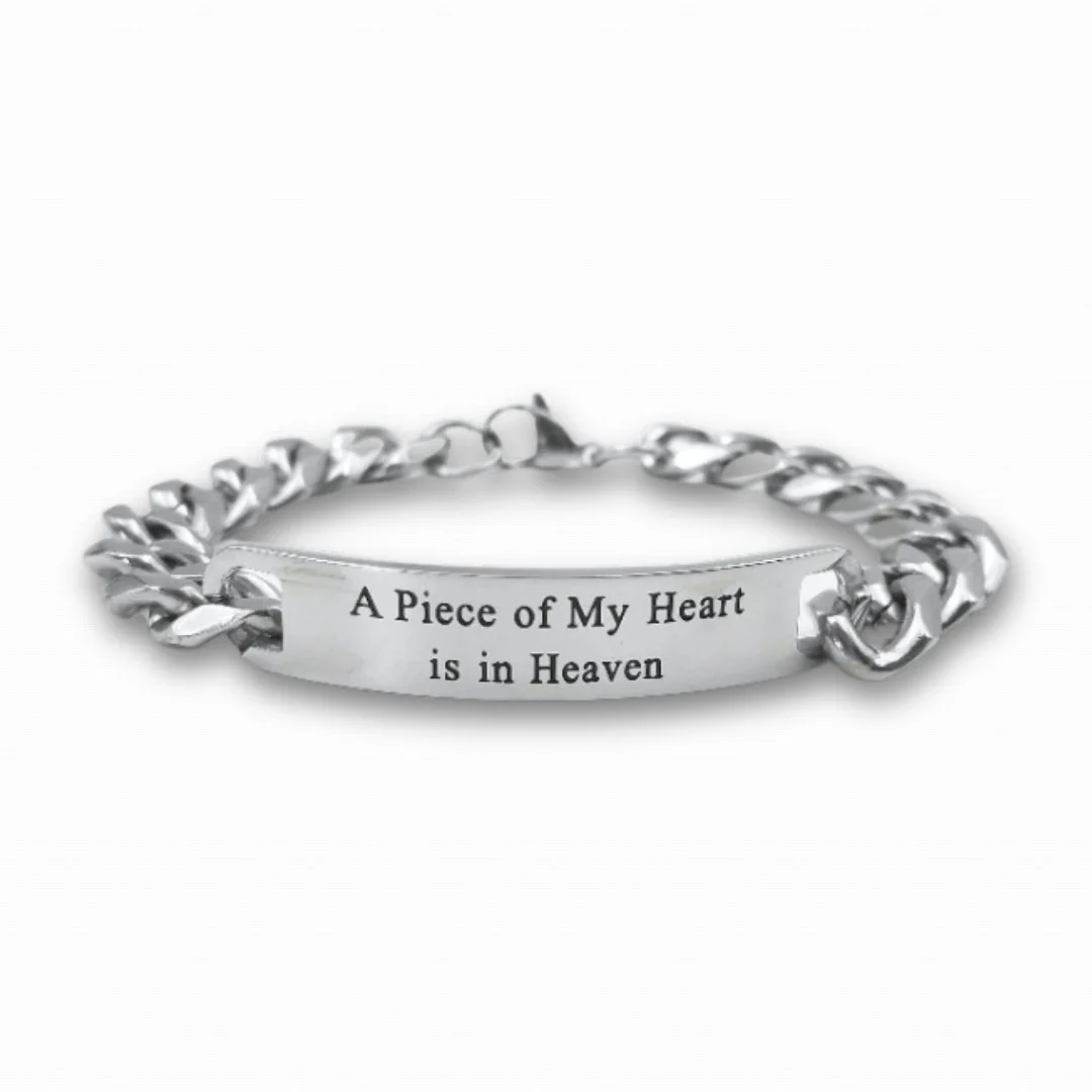 Men's Stainless Steel Piece of my Heart Bracelet