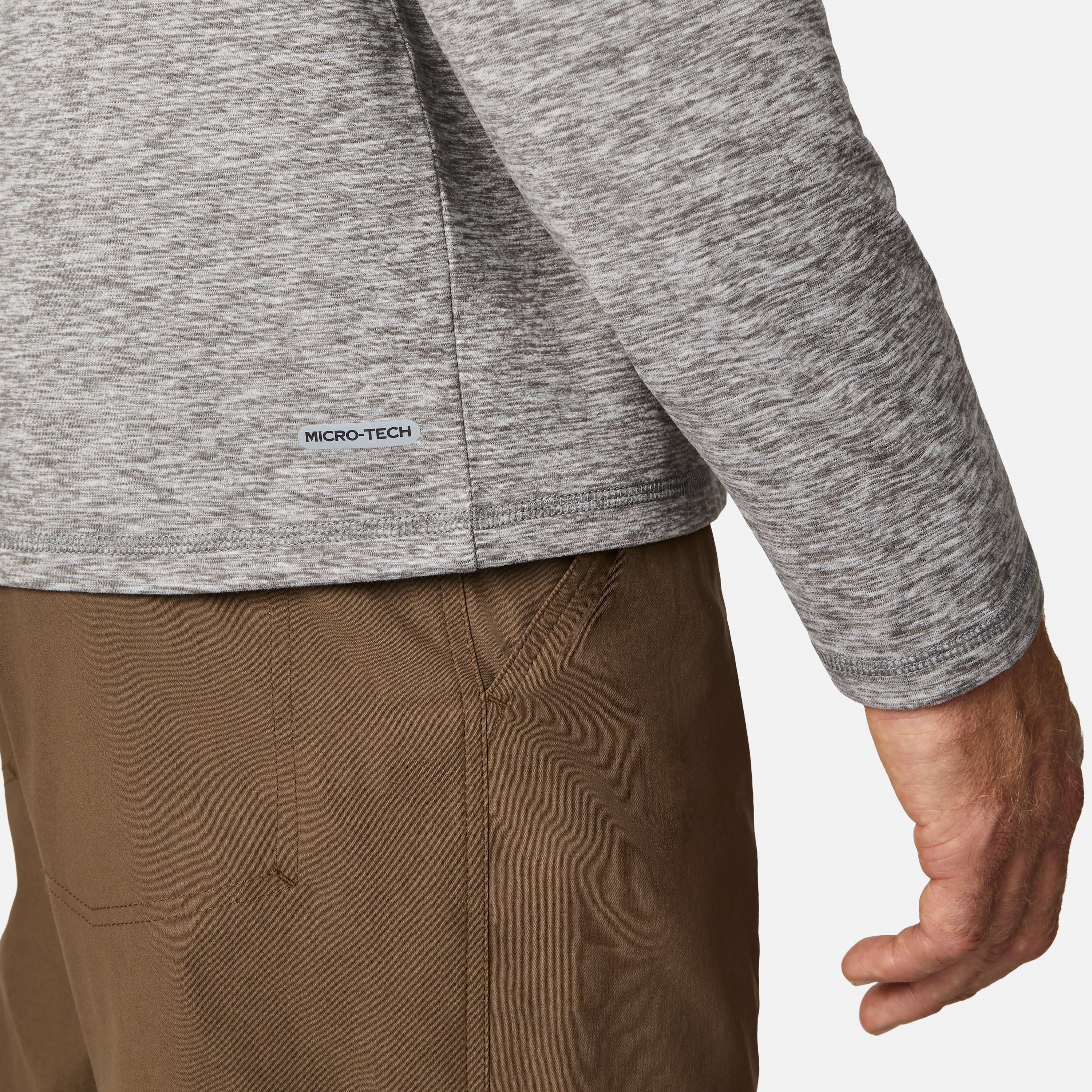 Men's Sueded Spacedye Quarter Zip Long Sleeve Shirt - Image 10