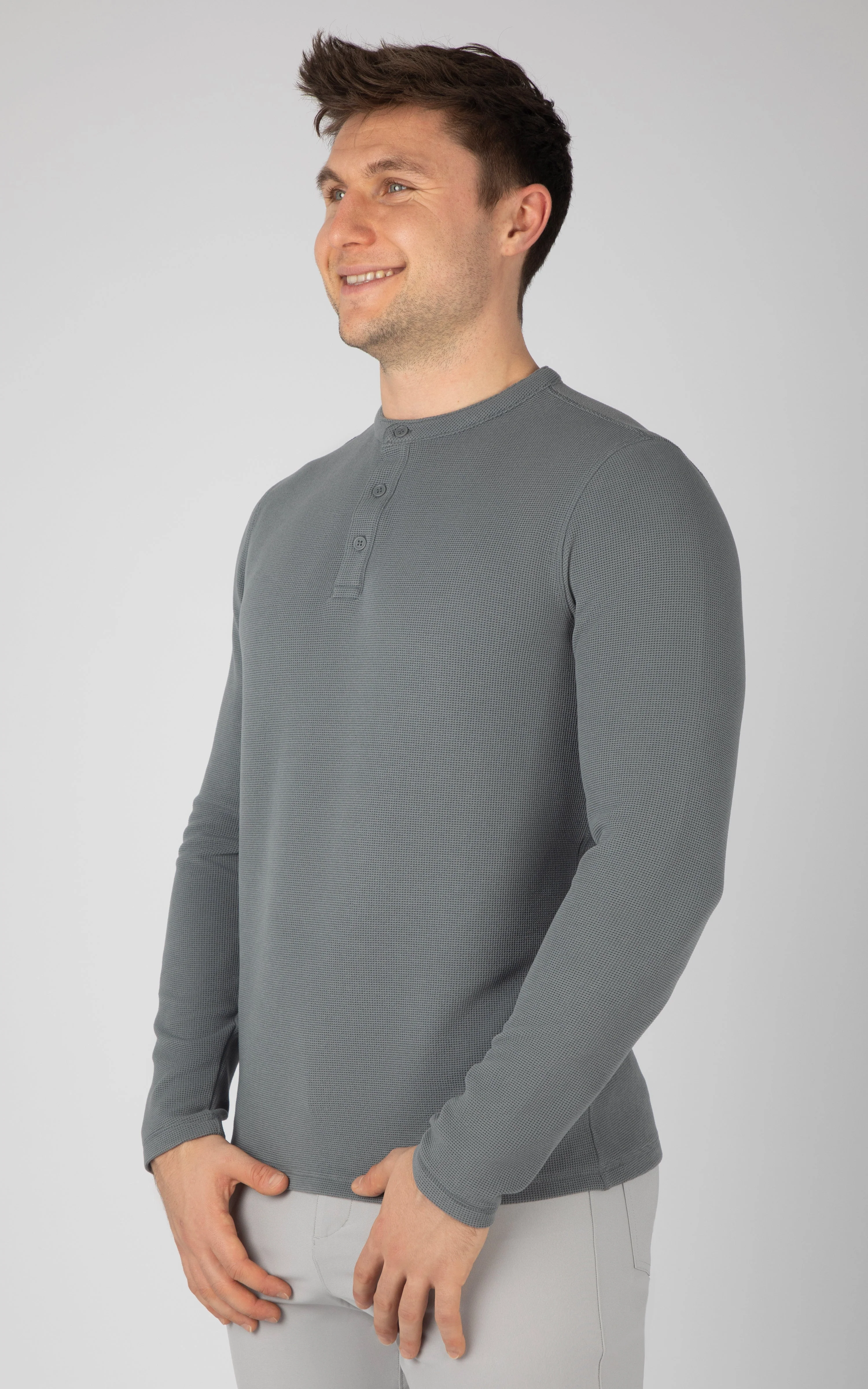 Mens Supreme Airtech Long Sleeve Henley Shirt - Image 6