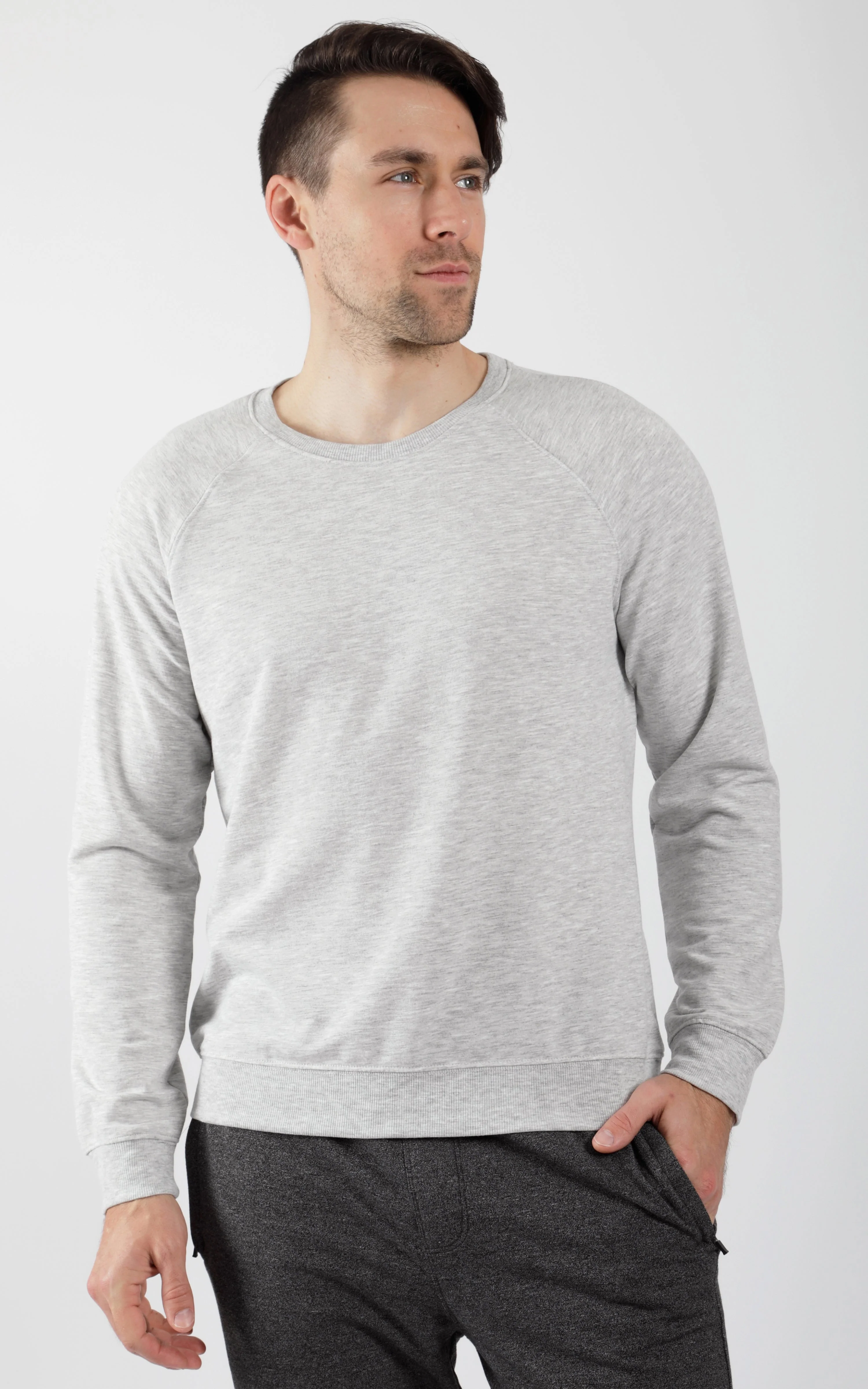 Men's Terry Brushed Long Sleeve Top - Image 10