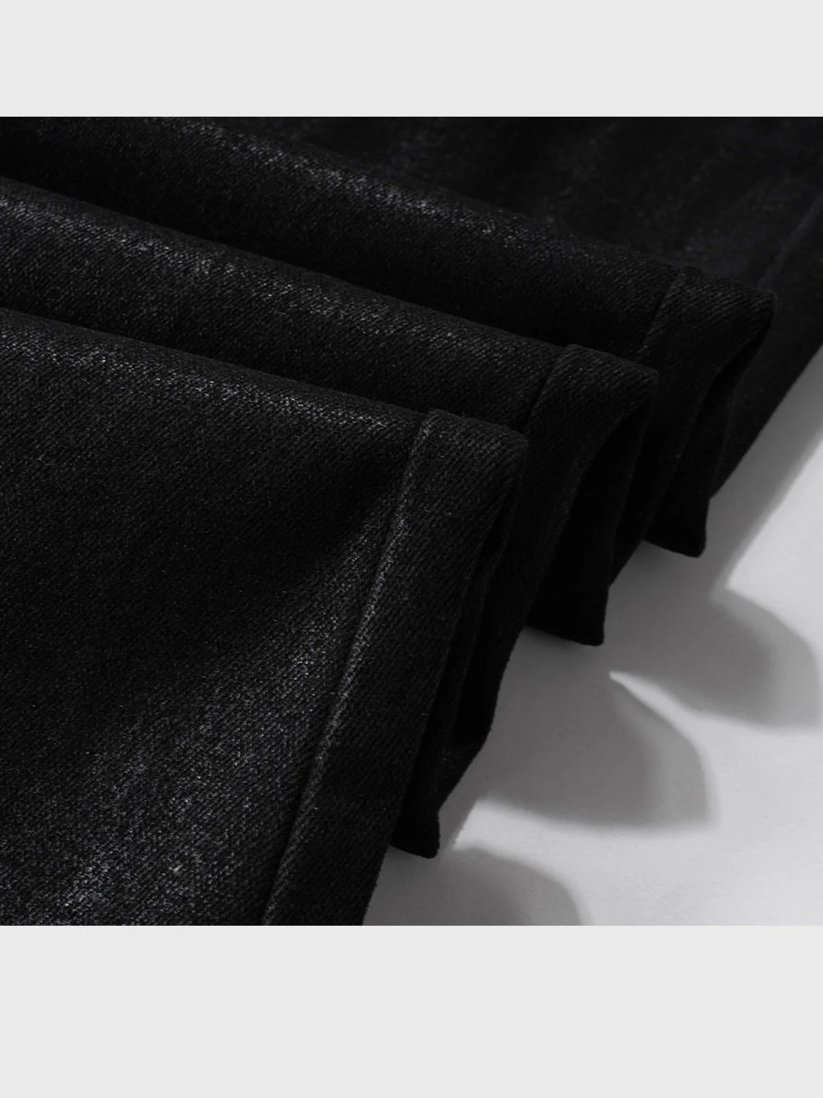 Men's Vinyl Coated Bootcut Trousers Stitching Damaged Jeans - Image 3