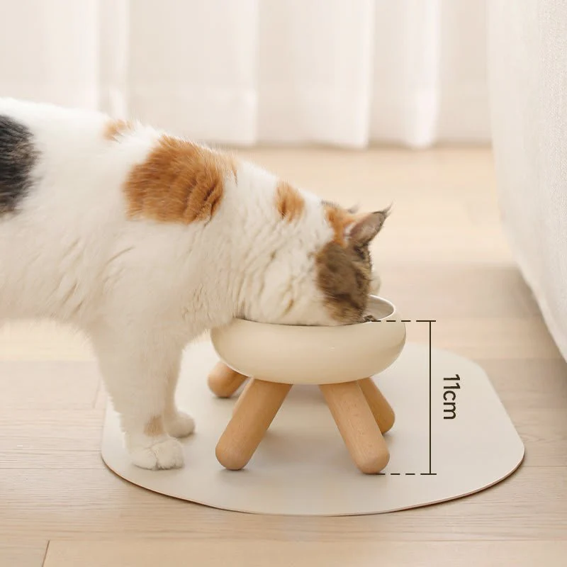 Meoof Gulu Elevated Ceramic Pet Food Bowl with Wooden Stand - Image 16
