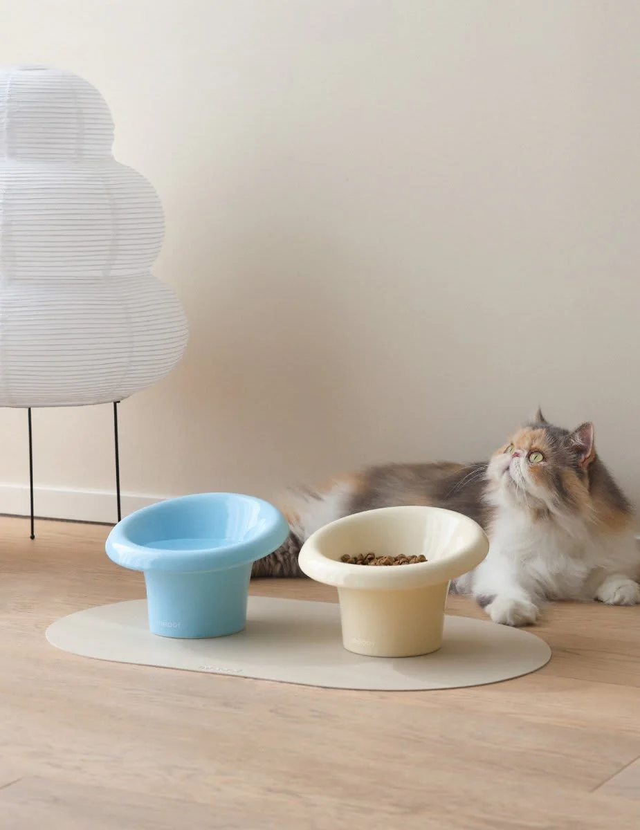 Meoof Gulu Elevated Ceramic Pet Food Bowl with Wooden Stand - Image 31