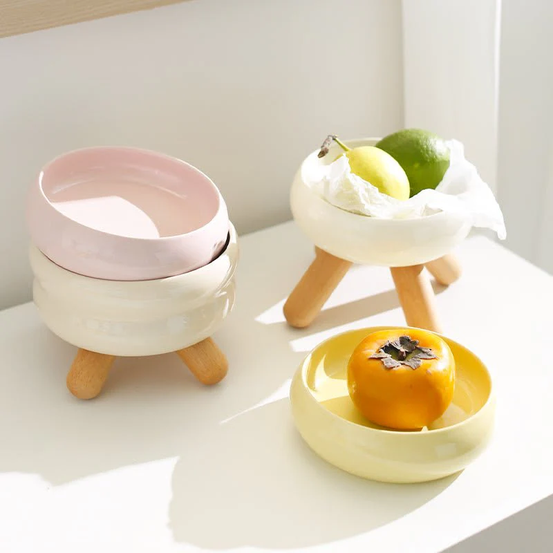 Meoof Gulu Elevated Ceramic Pet Food Bowl with Wooden Stand - Image 36