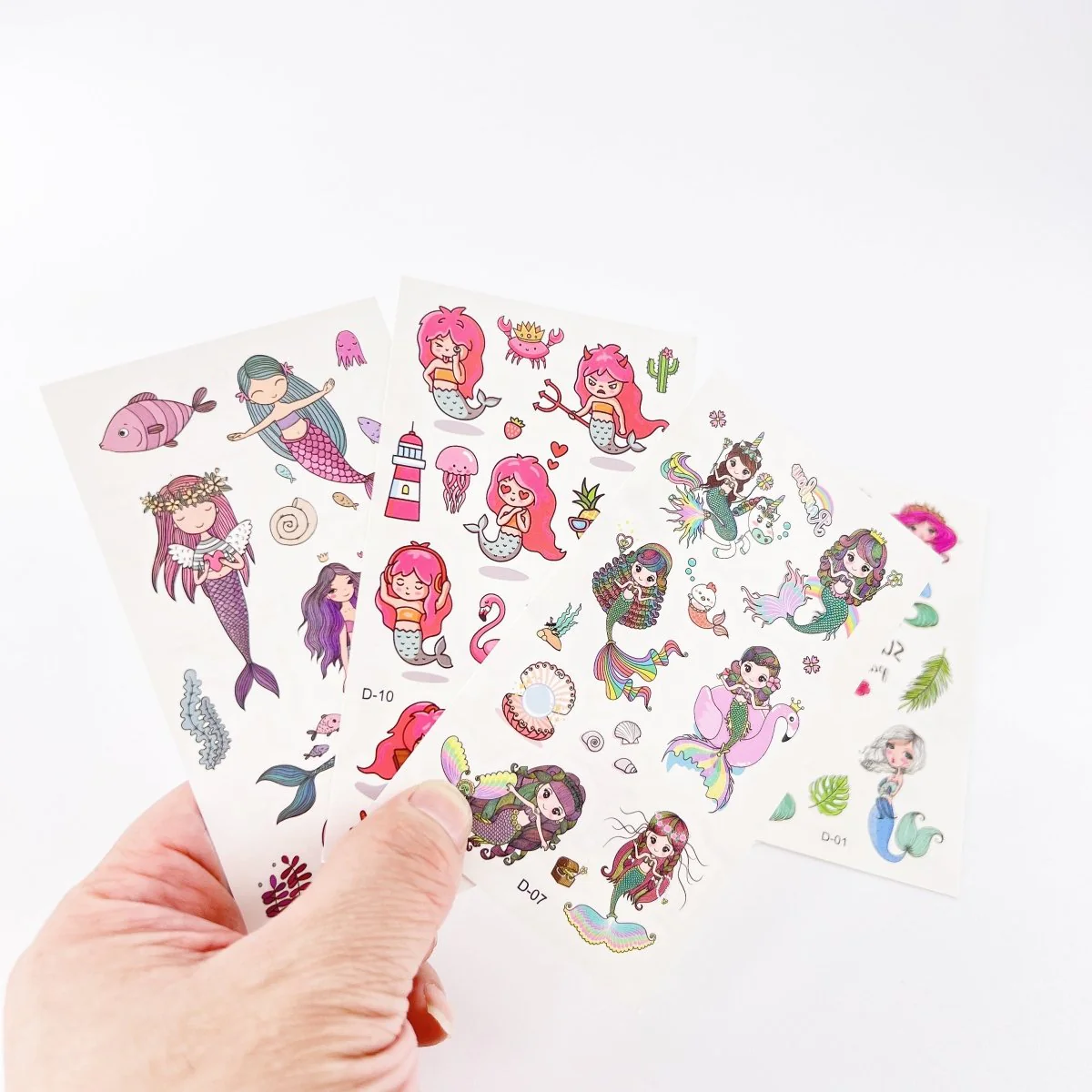 Mermaid Tattoos for Kids – 10 Sheets Party Favor Body Stickers - Image 4