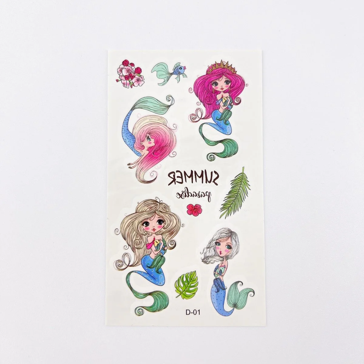 Mermaid Tattoos for Kids – 10 Sheets Party Favor Body Stickers - Image 7