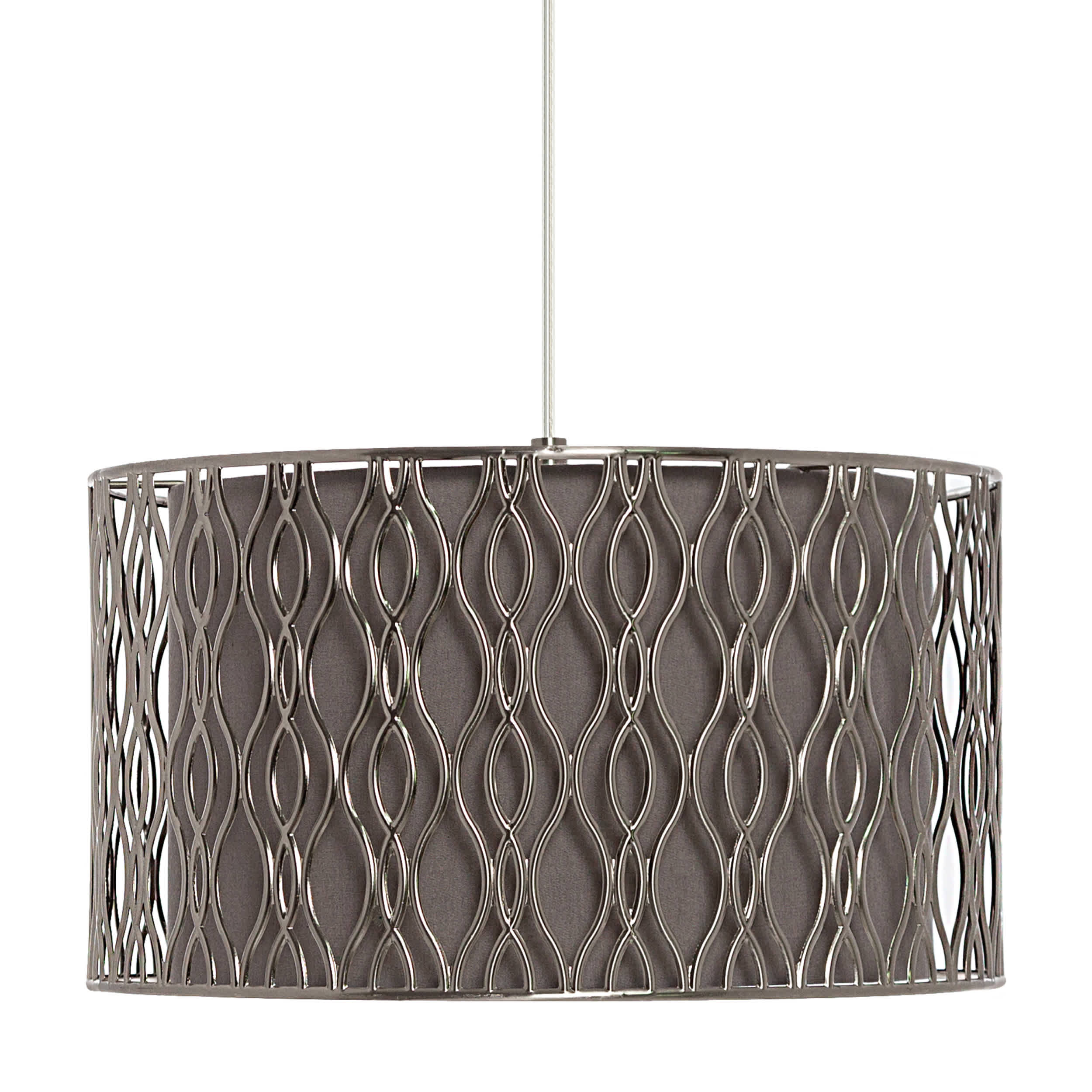 River of Goods Metal Hanging Lamp - Silver & Stone - Image 8