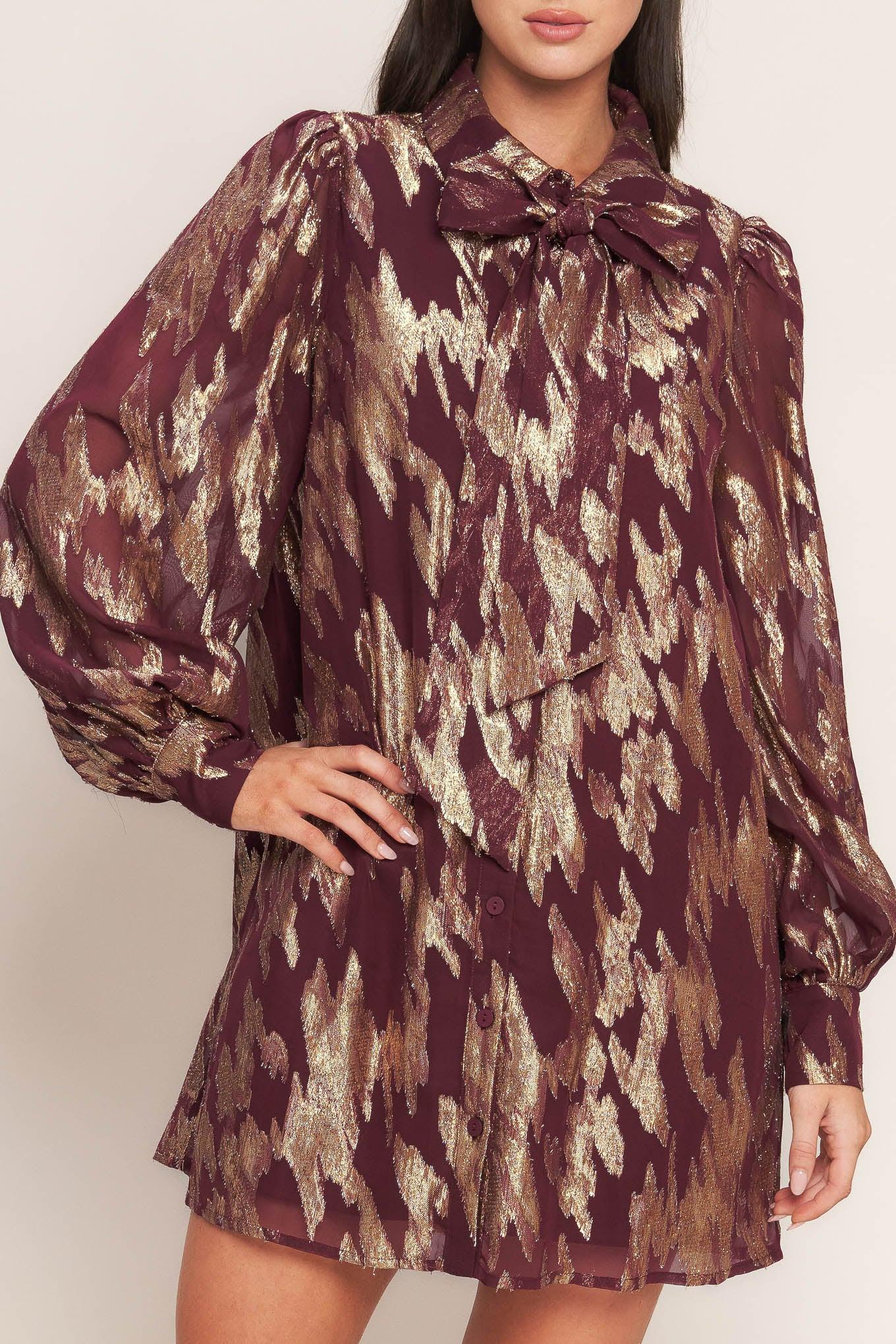 Metallic Muse Woven Mini Dress - Image 2