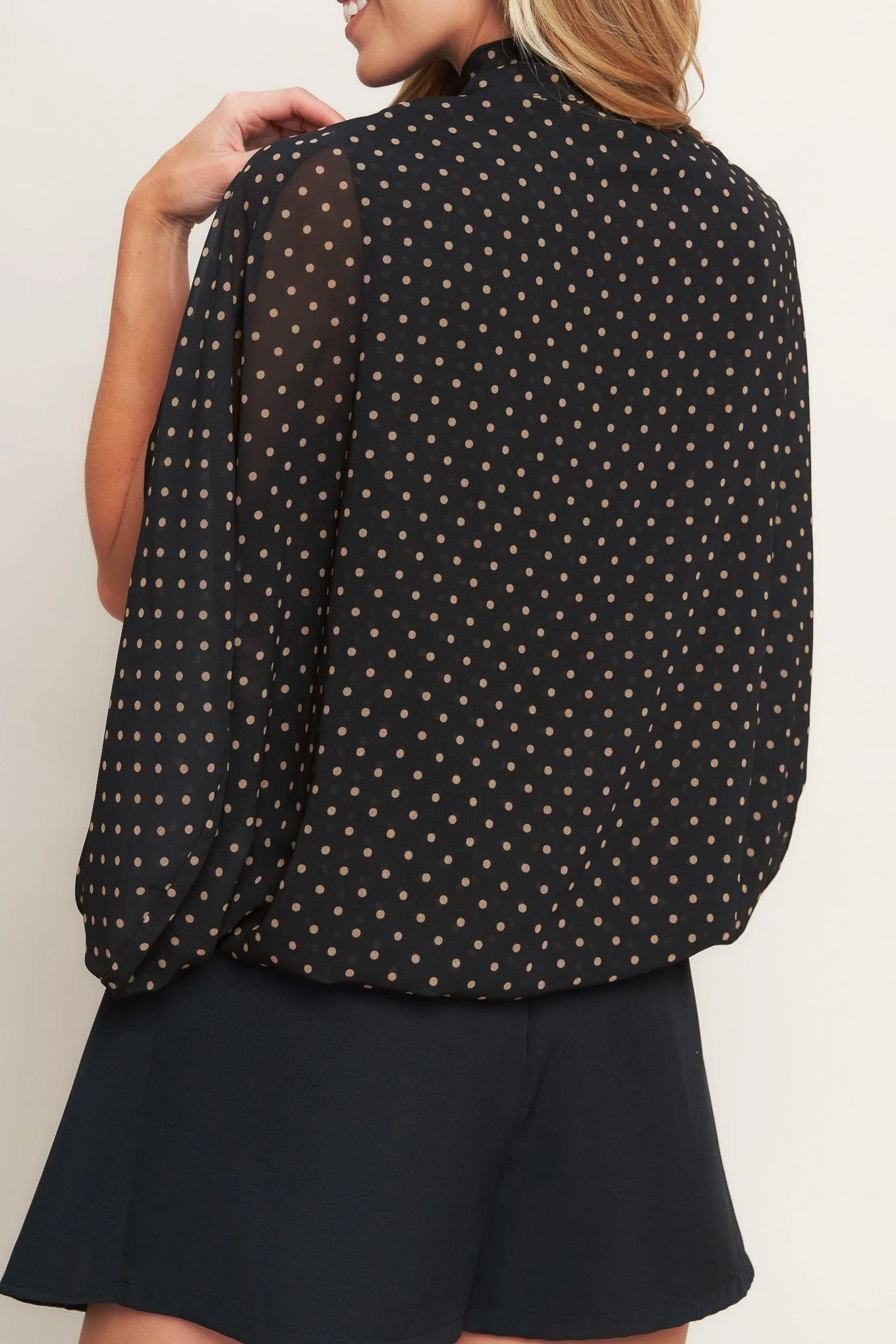 Midnight Dot Chic Woven Top - Image 4