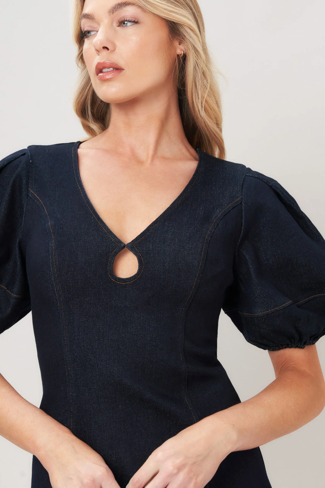 Midnight Femme Woven Mini Dress - Image 3
