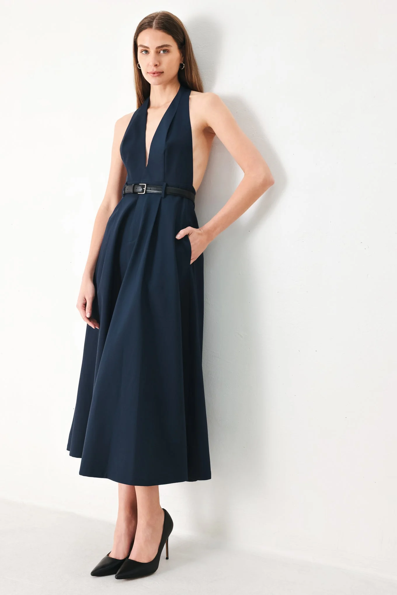 Midnight Form Woven Midi Dress - Image 5