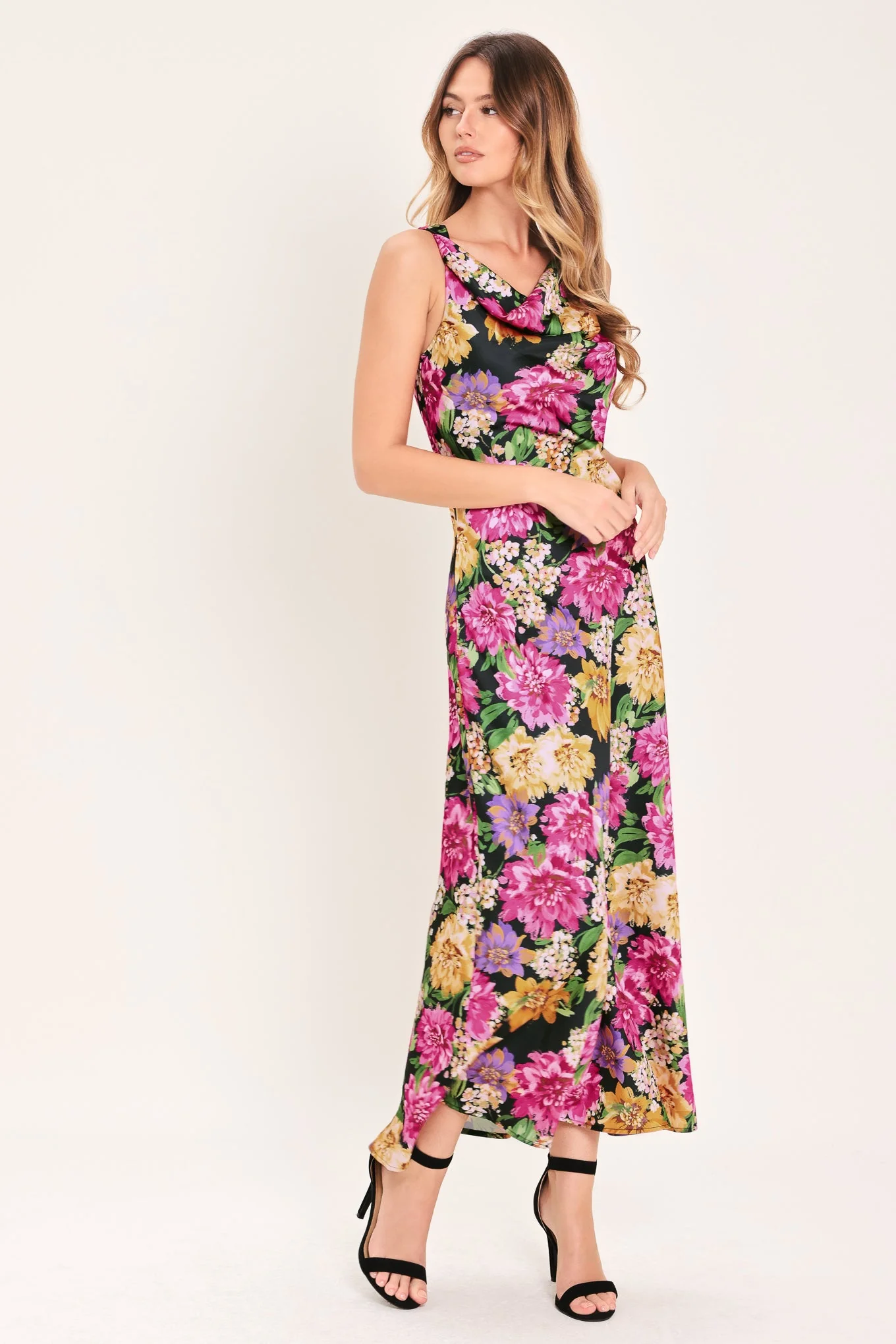 Midnight Garden Woven Midi Dress - Image 6