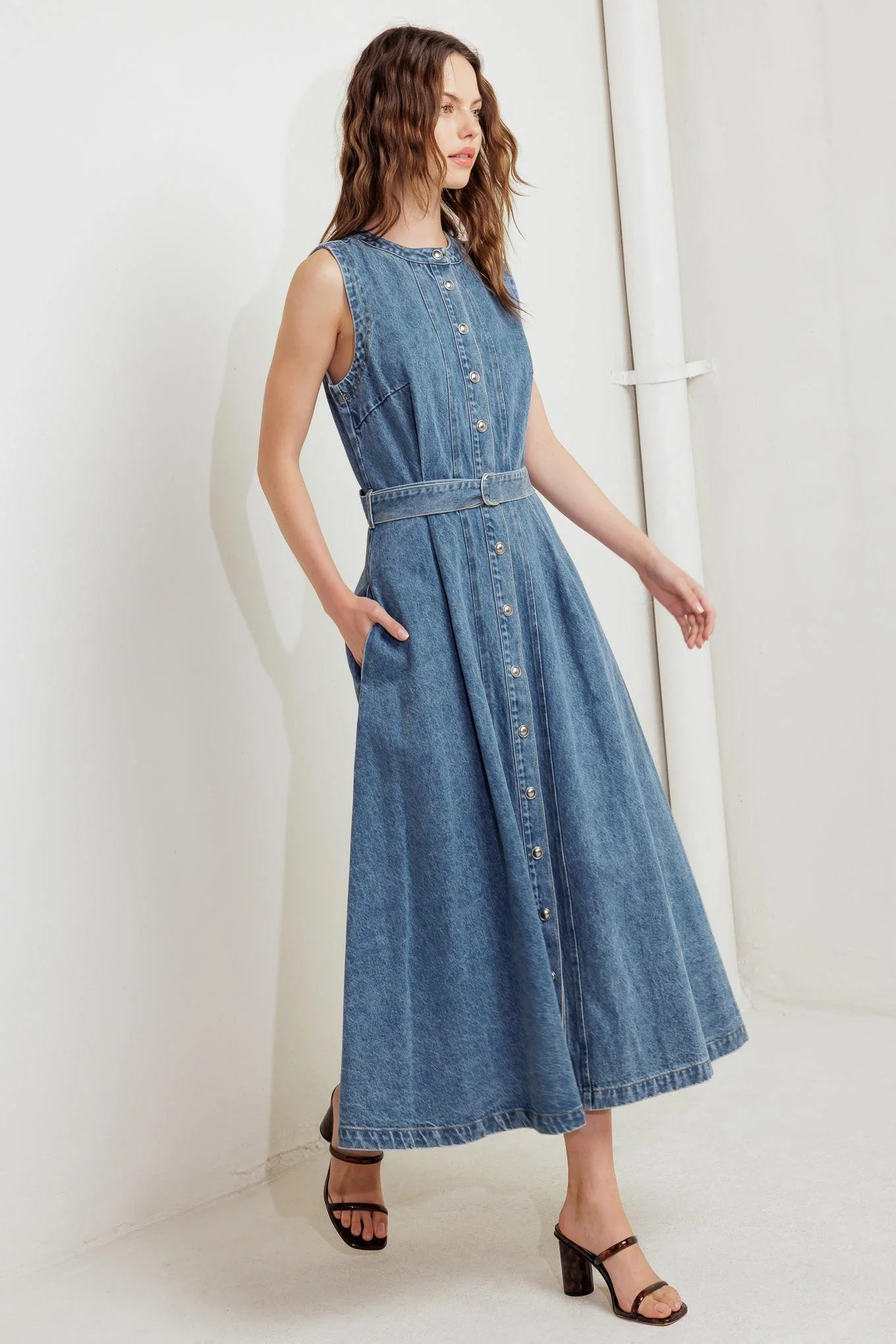 Midnight Rodeo Denim Midi Dress - Image 7