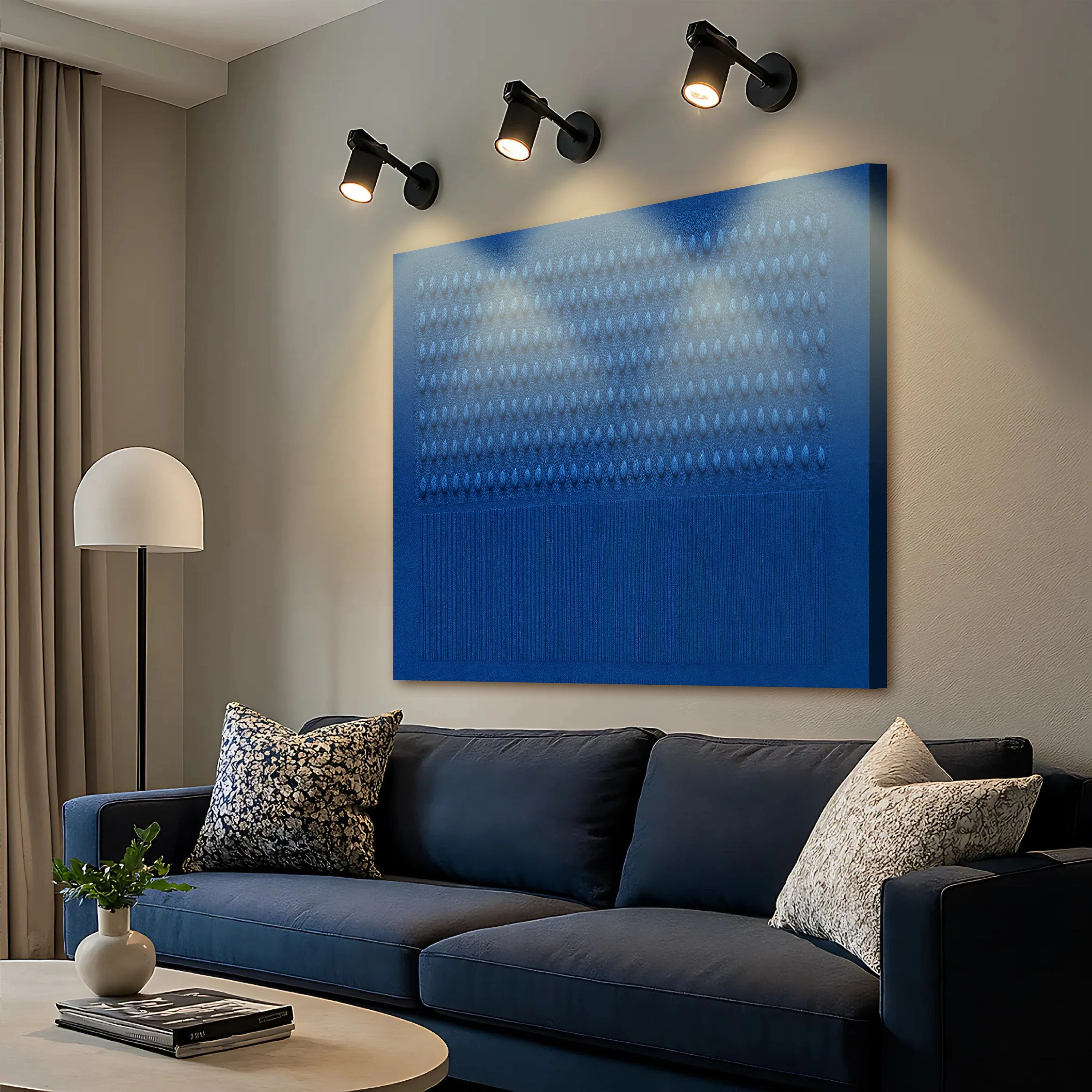 Minimalist Blue Gradient Abstract Wall Art - Image 2