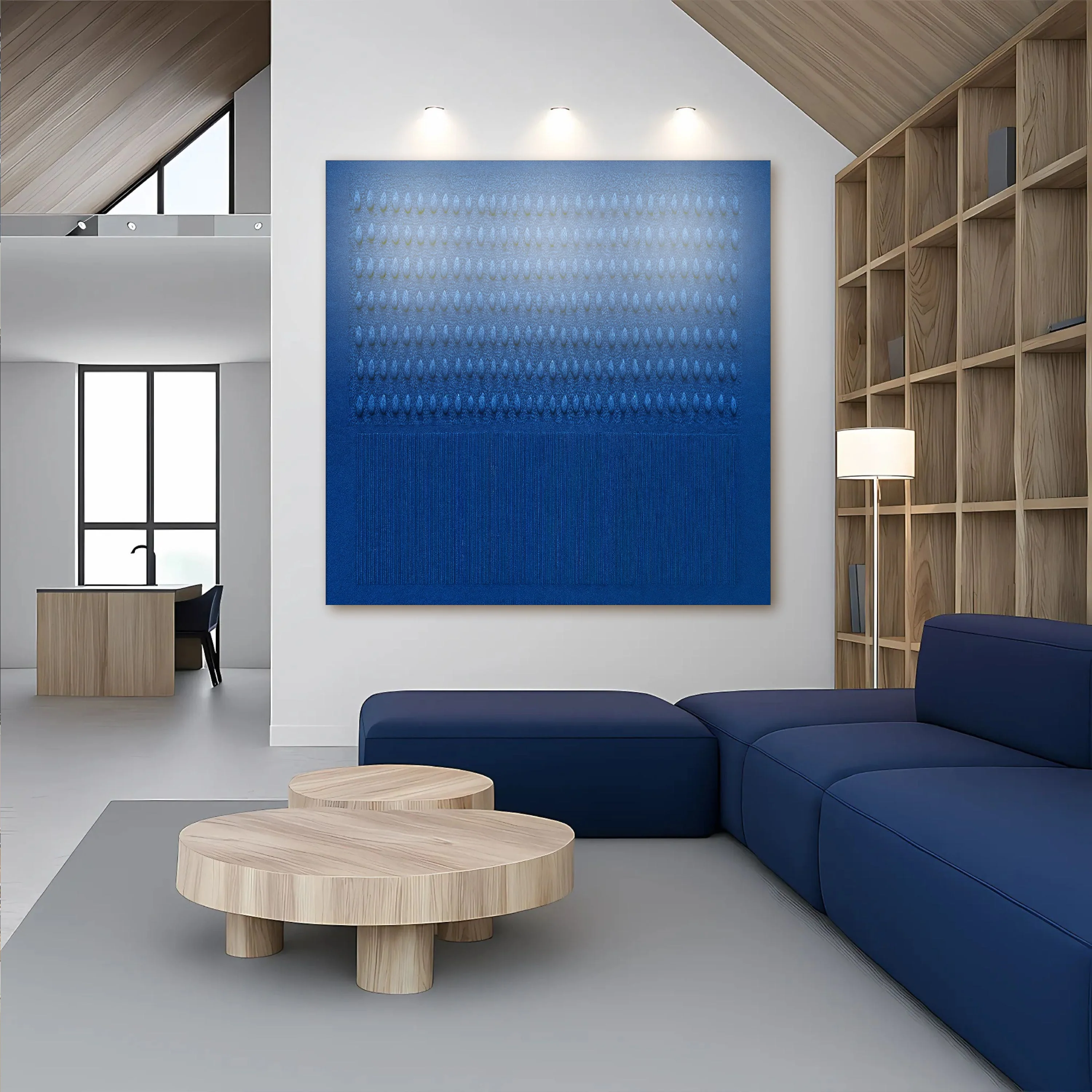 Minimalist Blue Gradient Abstract Wall Art - Image 3
