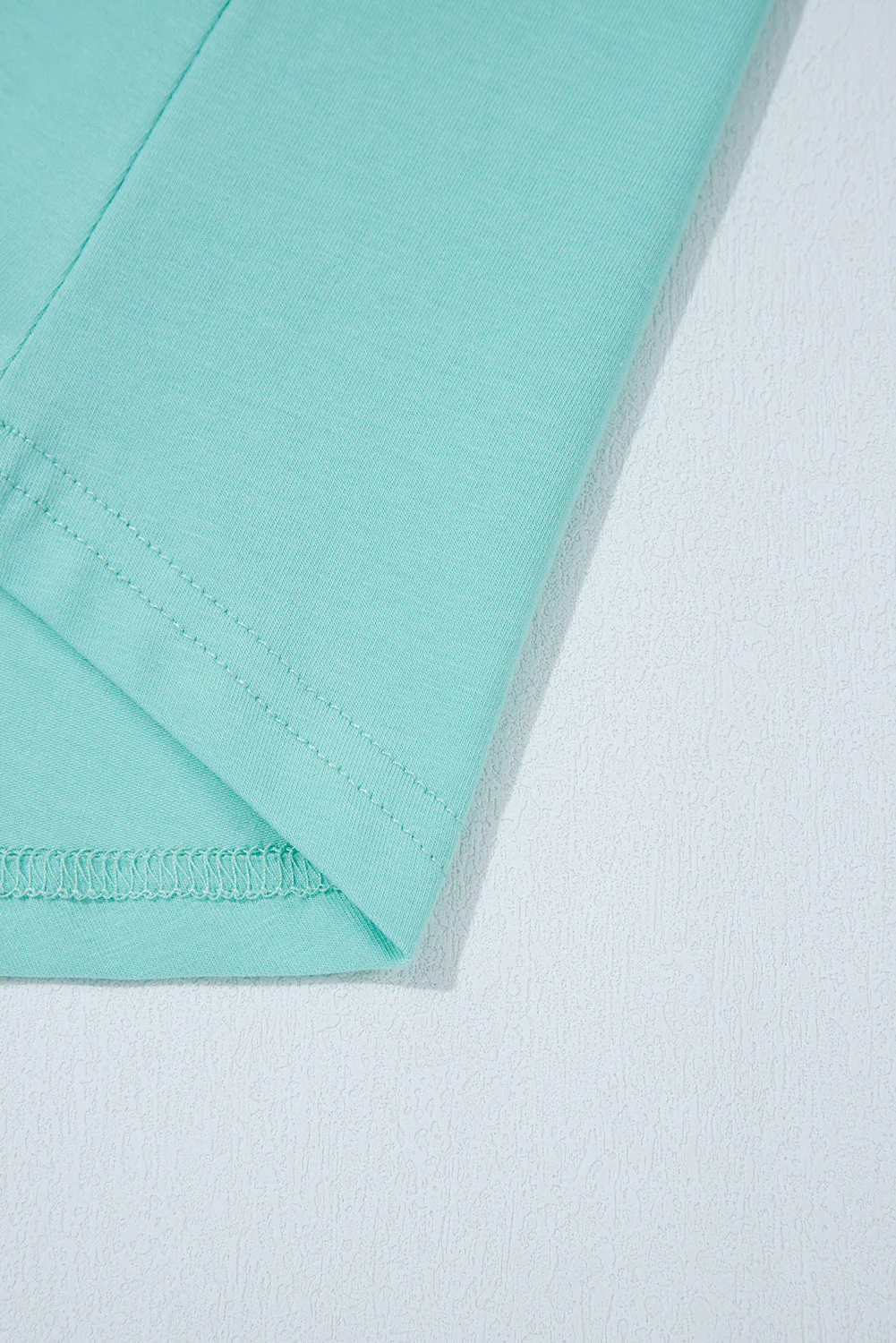 Mint Green Frilled Trim Crew Neck Loose Fit Mini Dress - Image 10