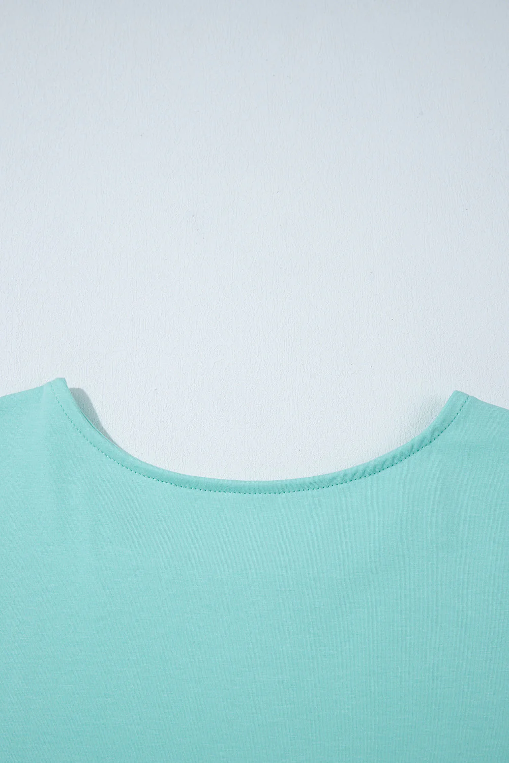 Mint Green Frilled Trim Crew Neck Loose Fit Mini Dress - Image 8
