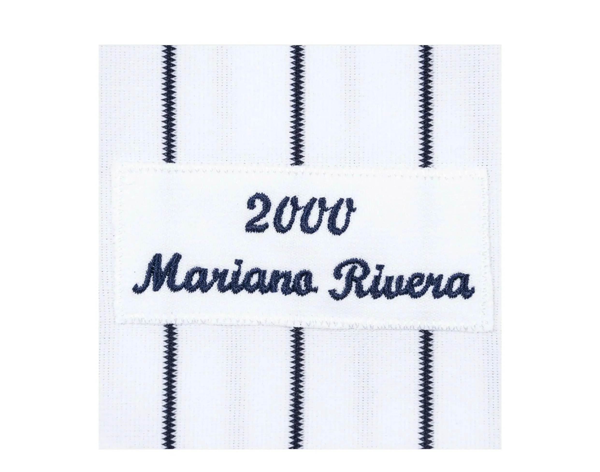 Mitchell & Ness Authentic New York Yankees 2000 WS Mariano Rivera Men Jersey White/Navy Pinstripe - Image 3