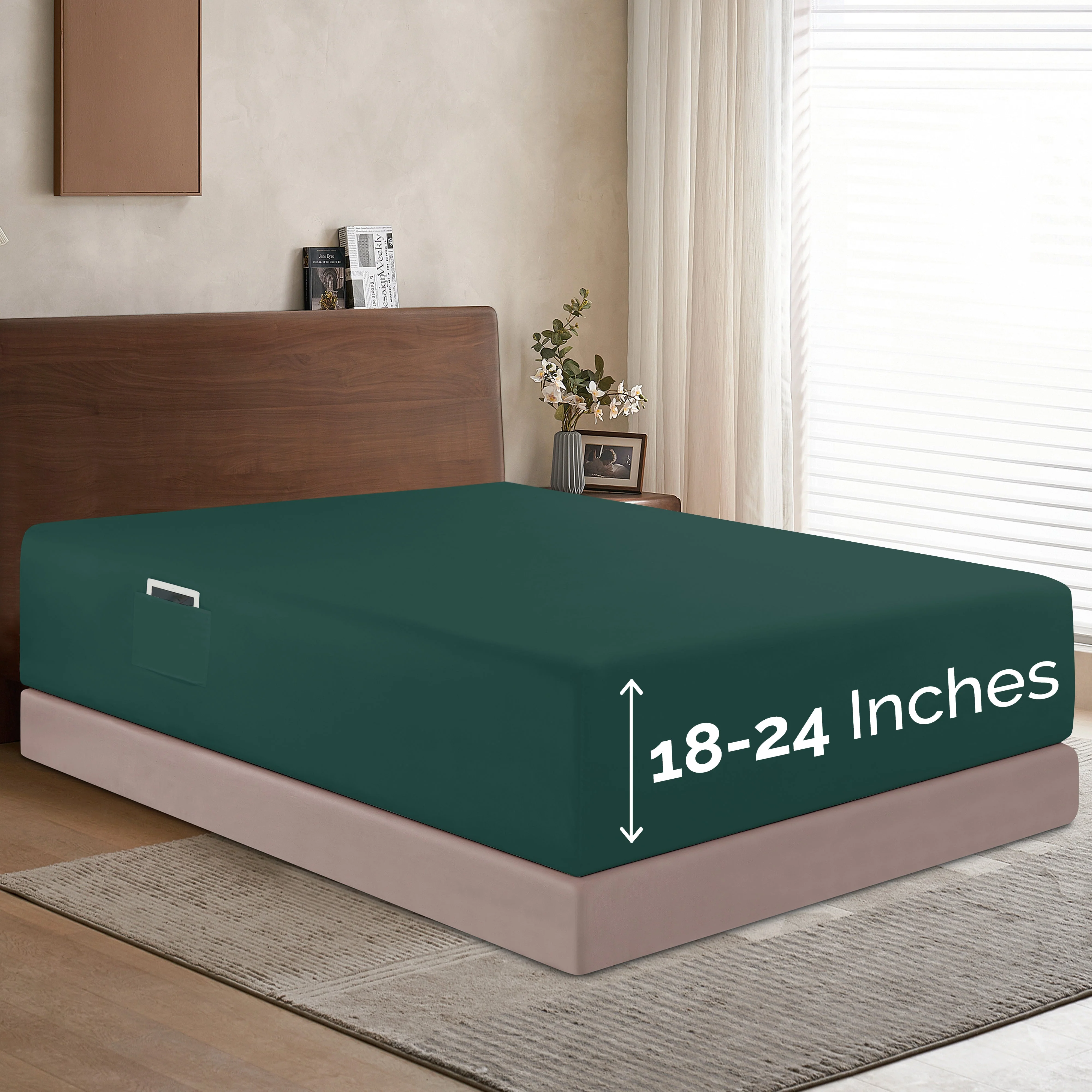 Mocassi Extra Deep Pocket 18"-24" Single Fitted Sheet for High Mattress, Moody Shades - Image 7
