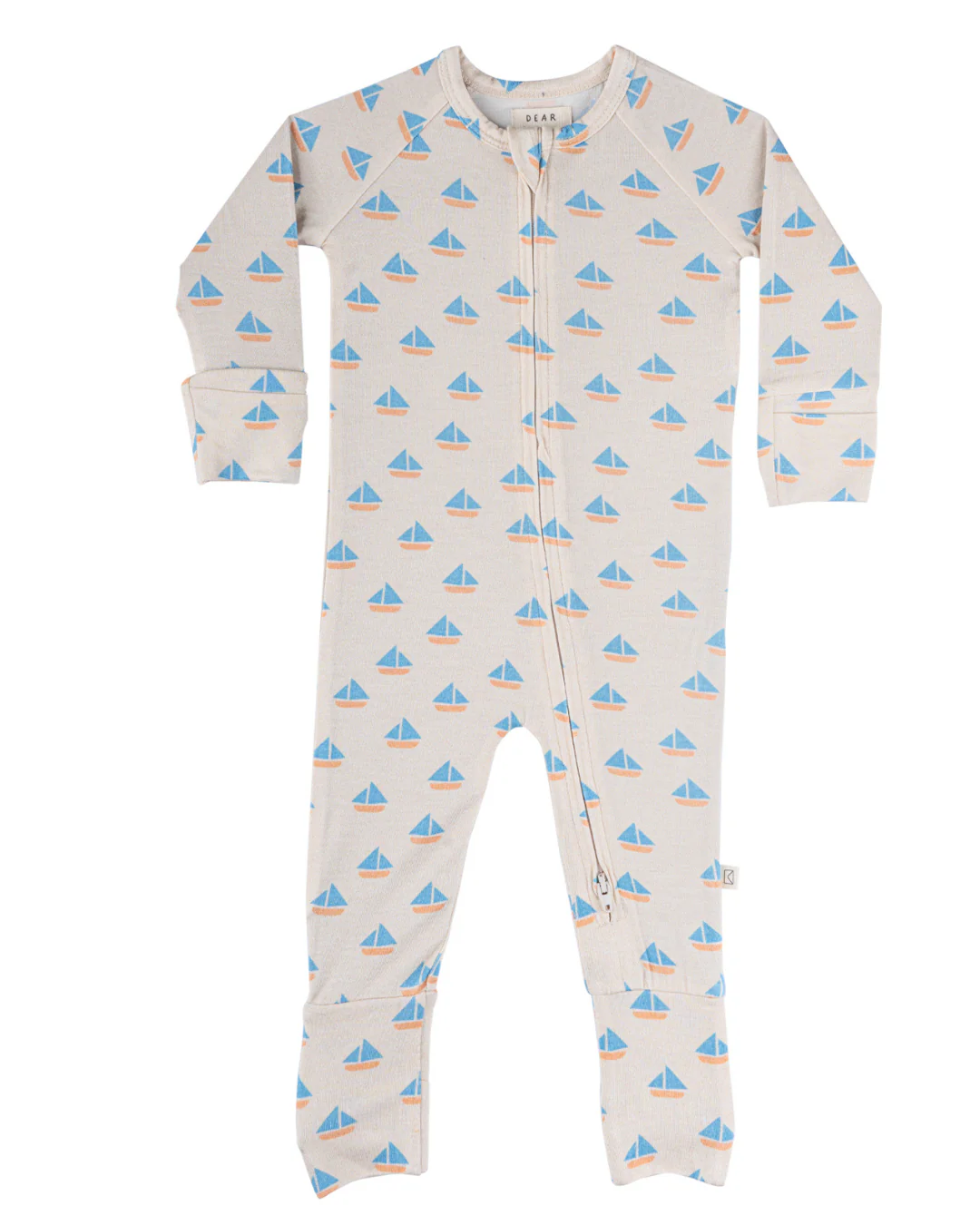 Modal Convertible Footy Pajamas in Sailboats - Image 3