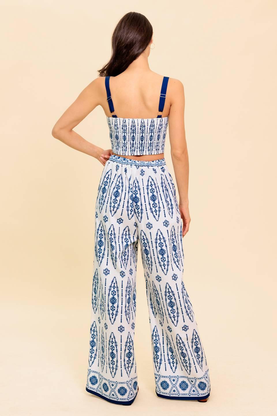 Modern Approach Navy Woven Top and Pant Set - Image 3