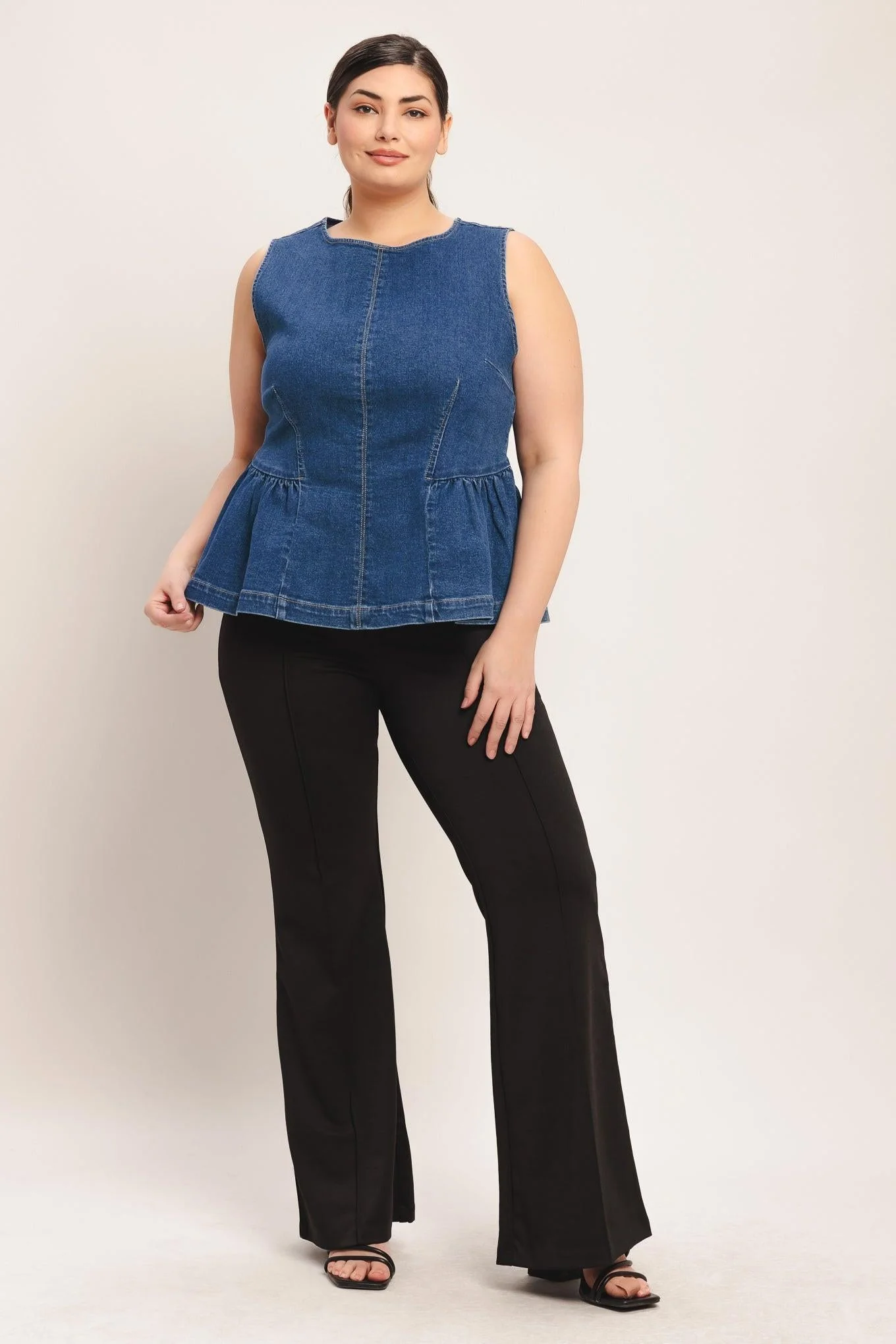 Modern Flounce Denim Top - Image 11