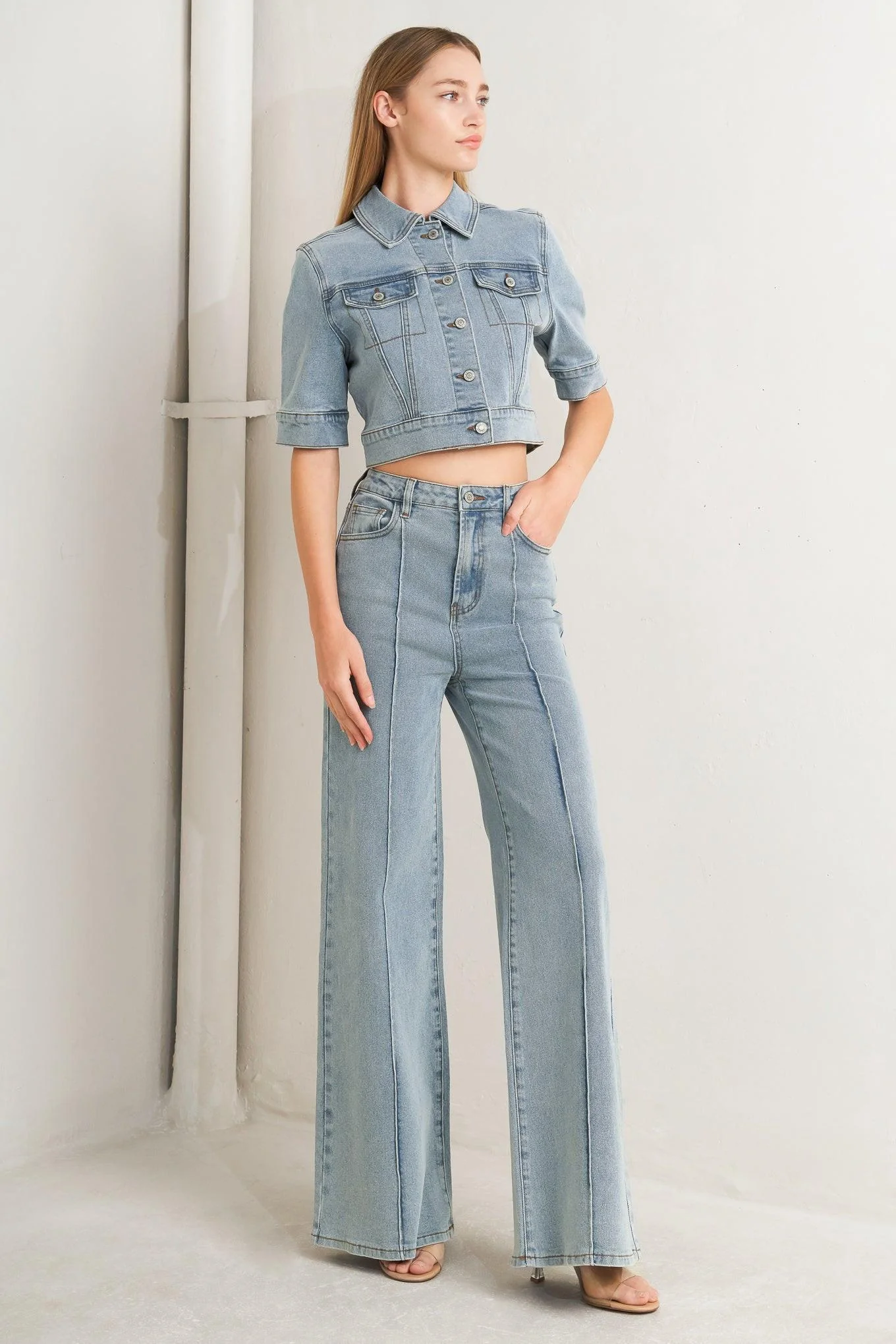 Modern Neutral Denim Jacket - Image 7