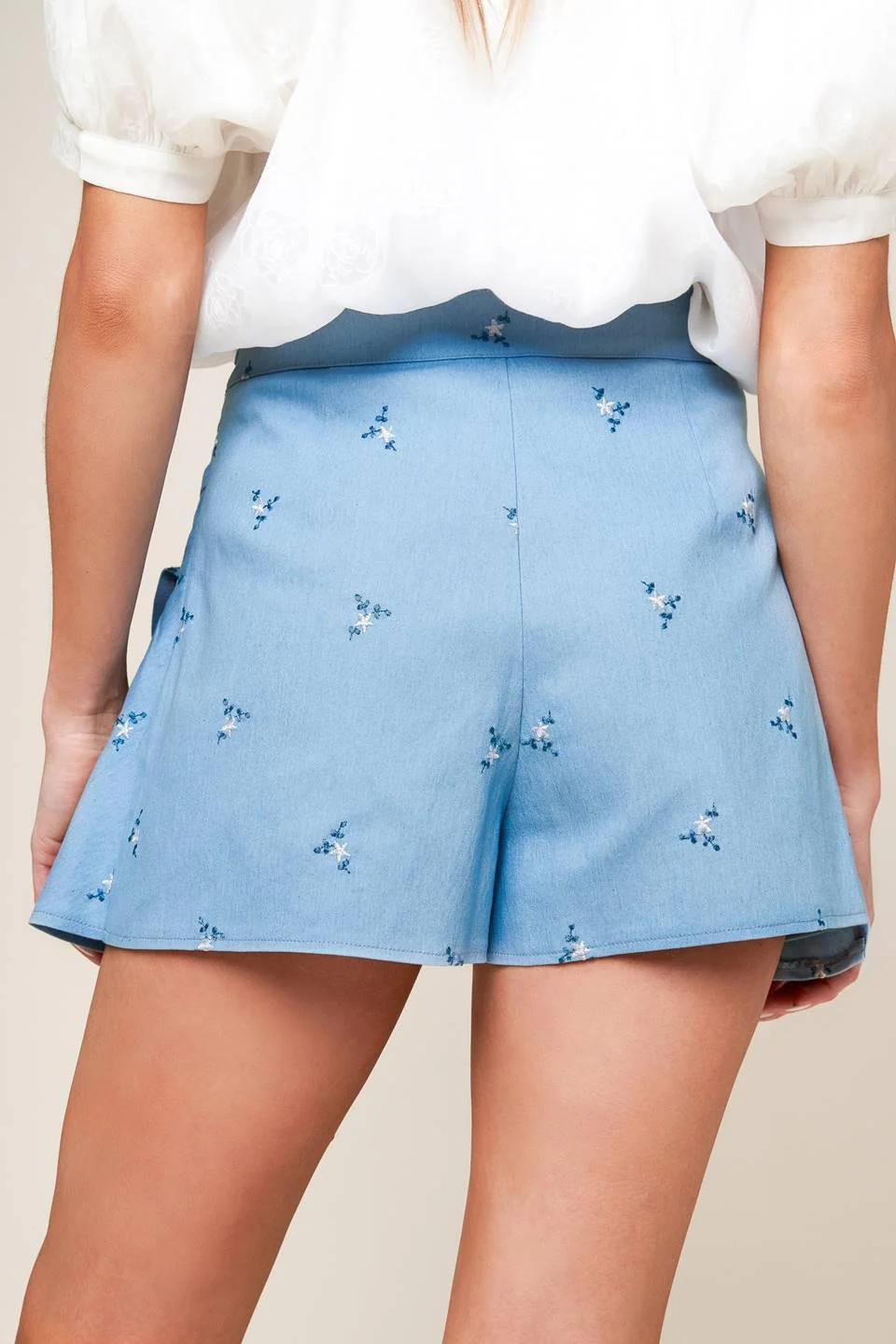 Moment of Clarity Light Indigo Woven Skort - Image 2