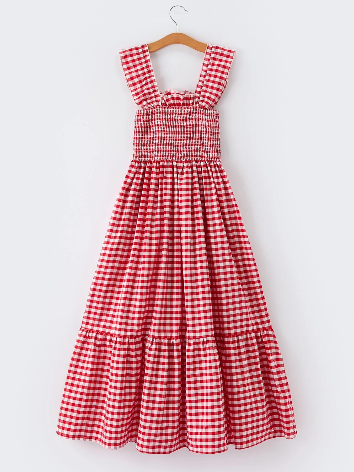 Mommy & Me Adult Dress – Red Plaid Sleeveless Outfit for Party - Image 3