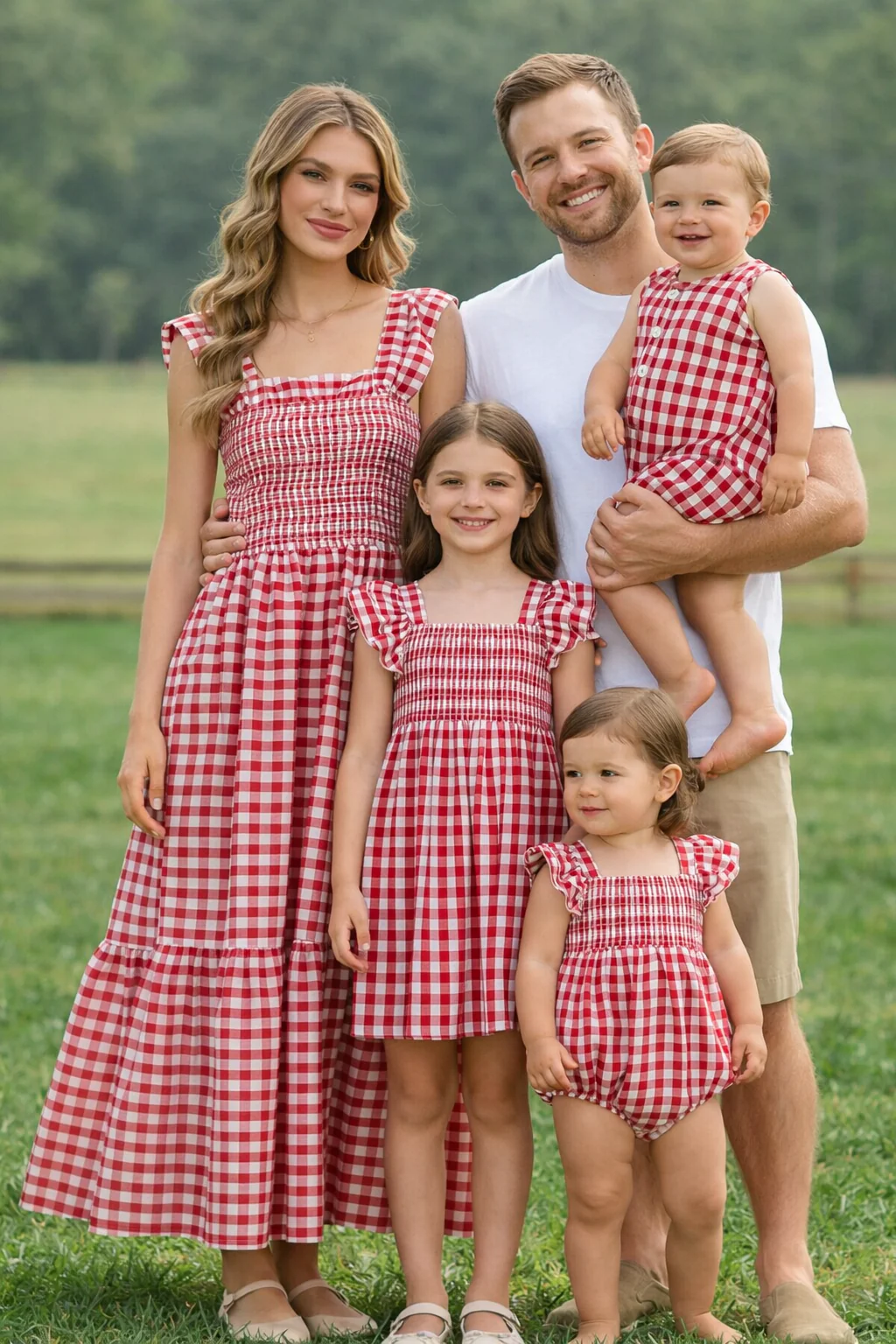 Mommy & Me Adult Dress – Red Plaid Sleeveless Outfit for Party - Image 7