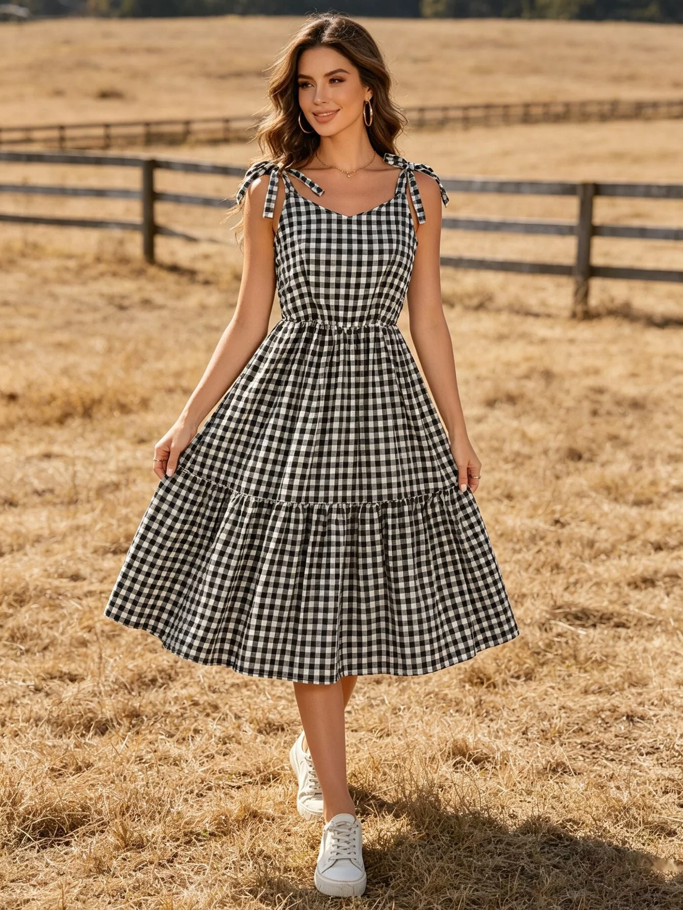 Mommy & Me Adult Plaid Smocked Dress - Image 2