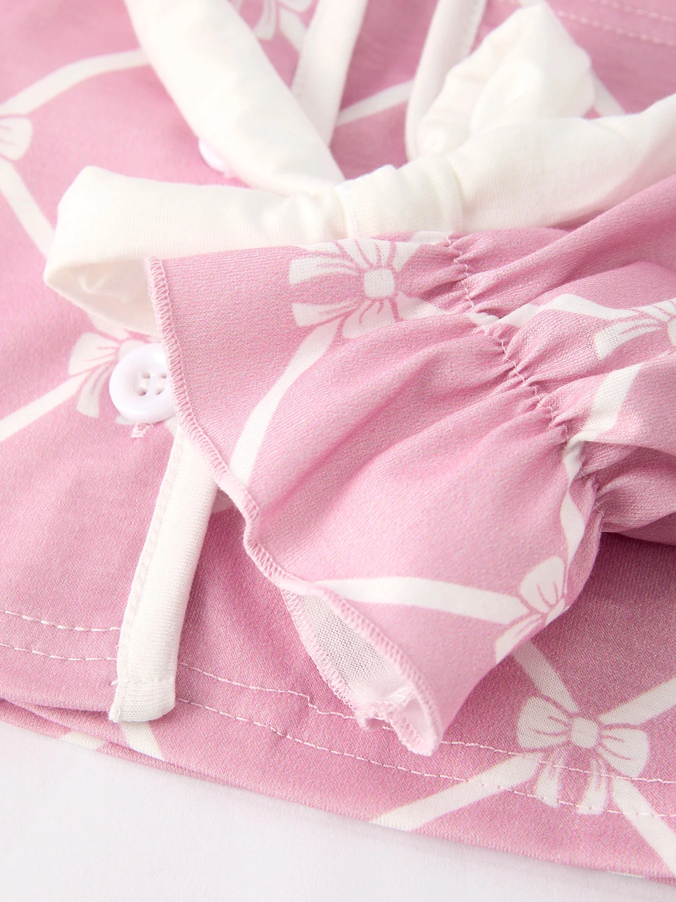 Mommy & me Autumn Check Bow Girls Lapel Pajamas - Image 11