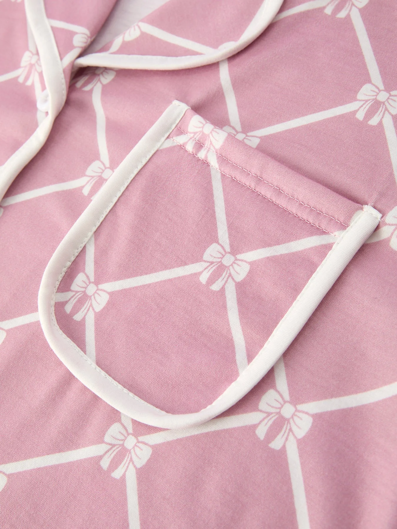 Mommy & me Autumn Check Bow Girls Lapel Pajamas - Image 15