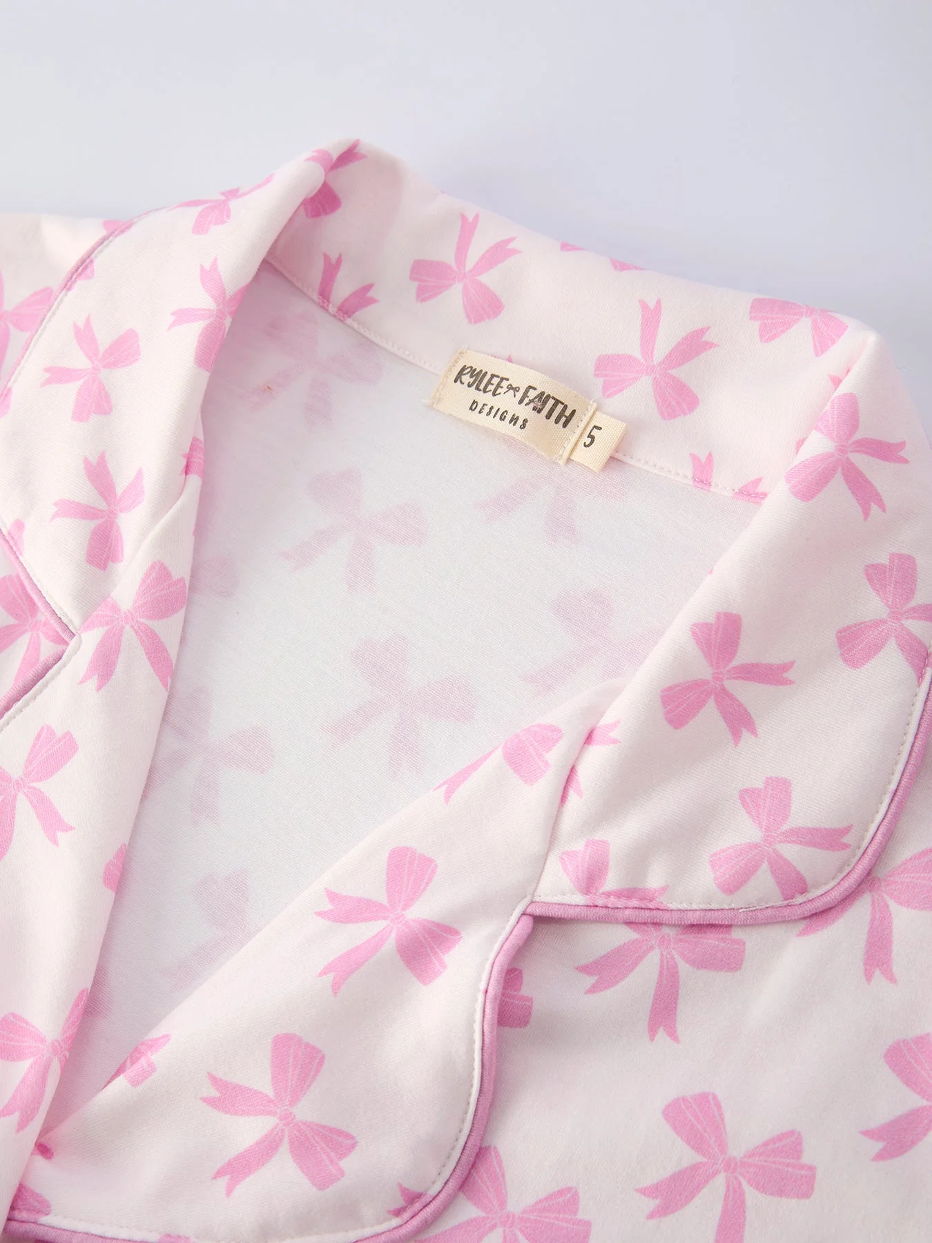 Mommy & Me Pink Bow Print Ruffle Pajama Set - Image 10
