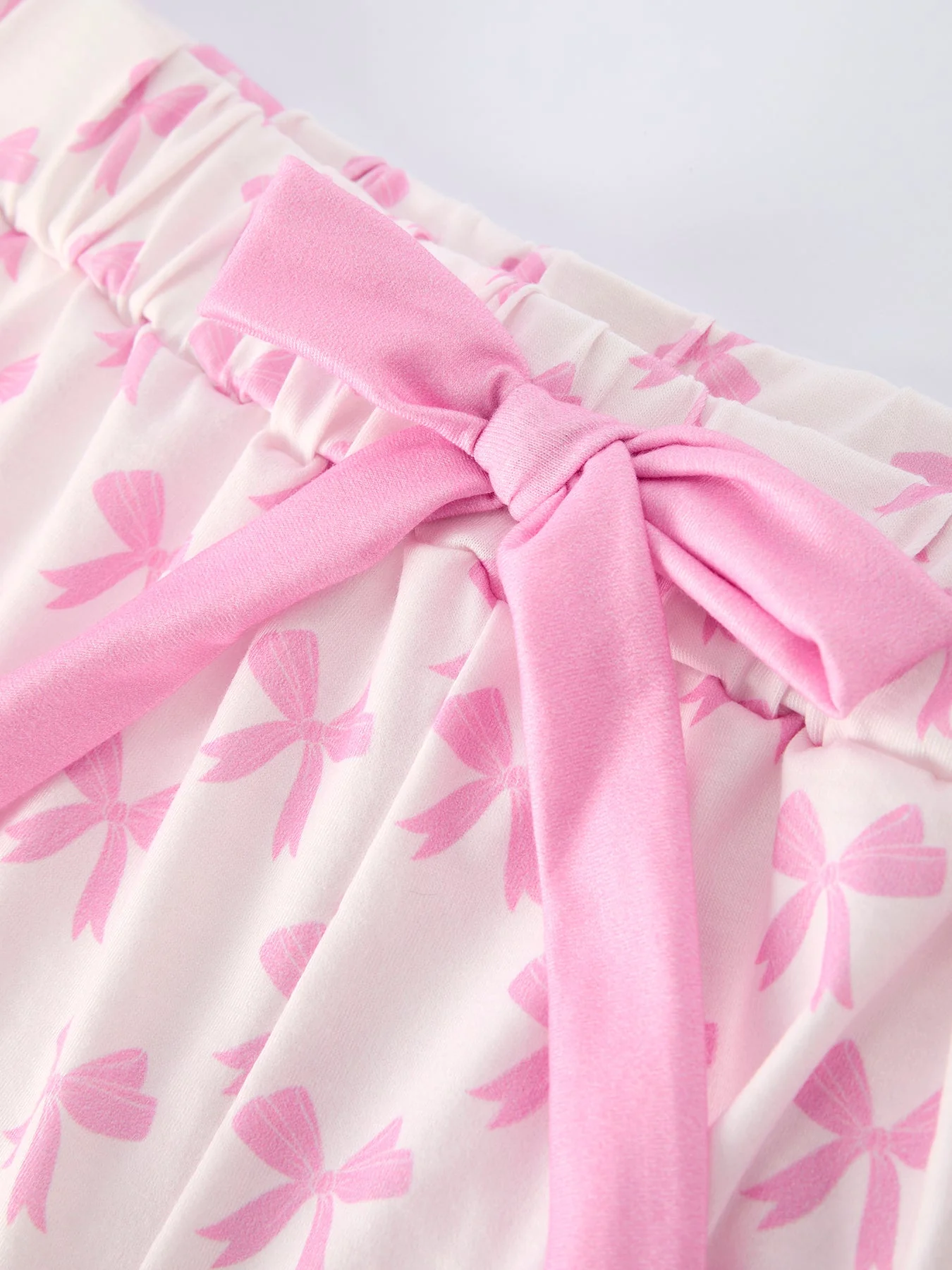 Mommy & Me Pink Bow Print Ruffle Pajama Set - Image 12