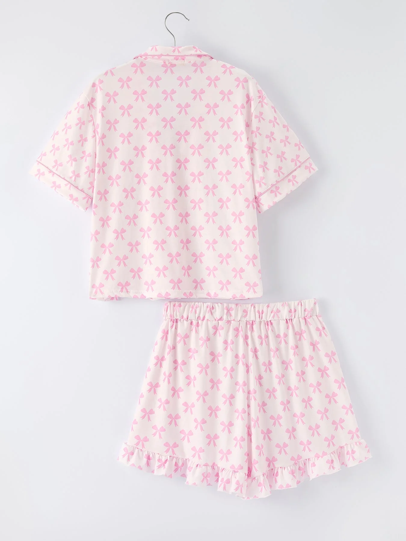 Mommy & Me Pink Bow Print Ruffle Pajama Set - Image 9