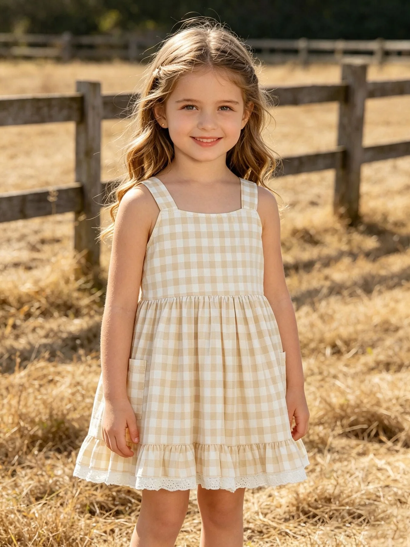 Mommy & Me Plaid Girl  Dress With Pocket - Image 4