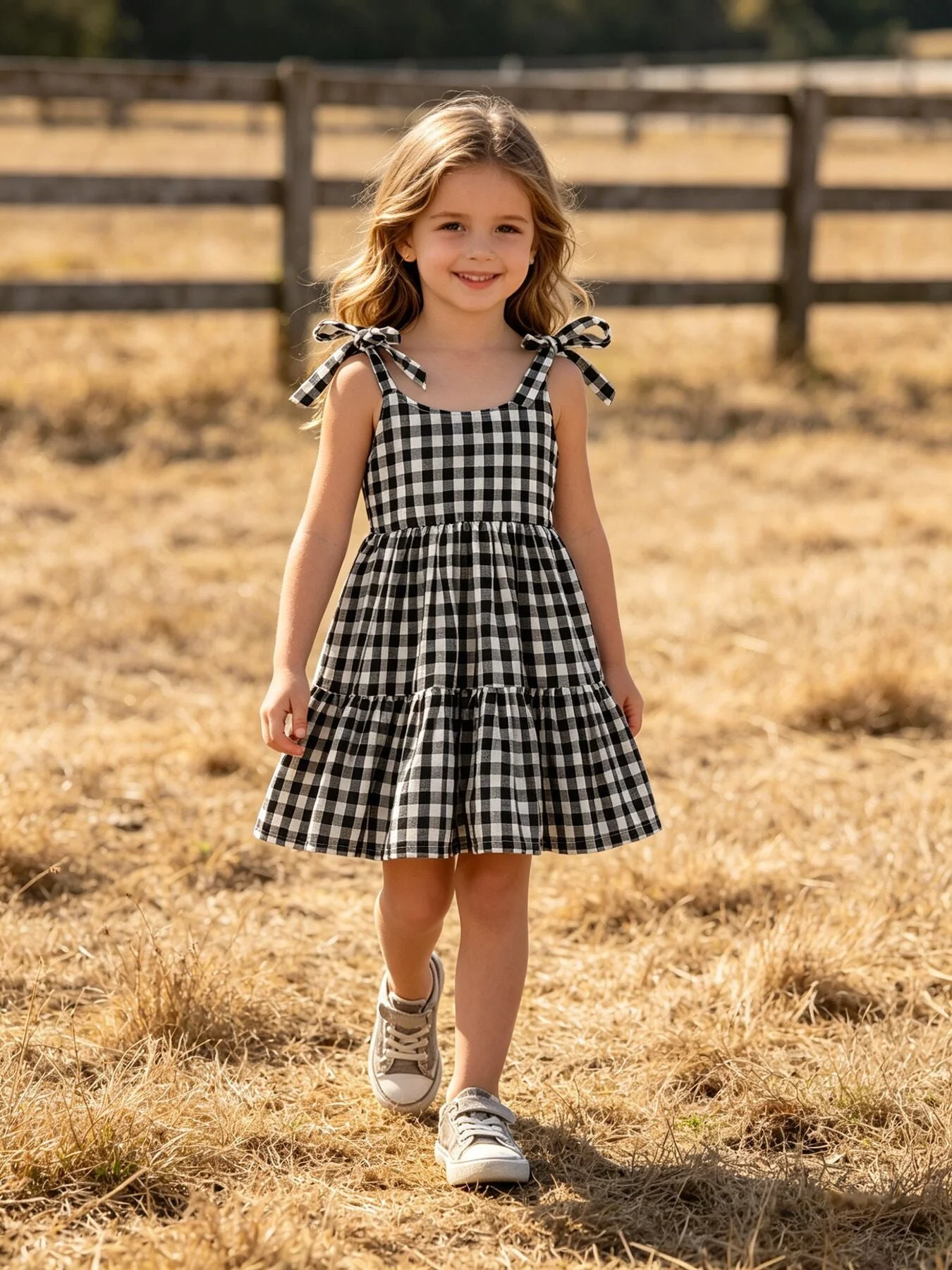 Mommy & Me Plaid Girl Smocked Ruffle Dress - Image 3