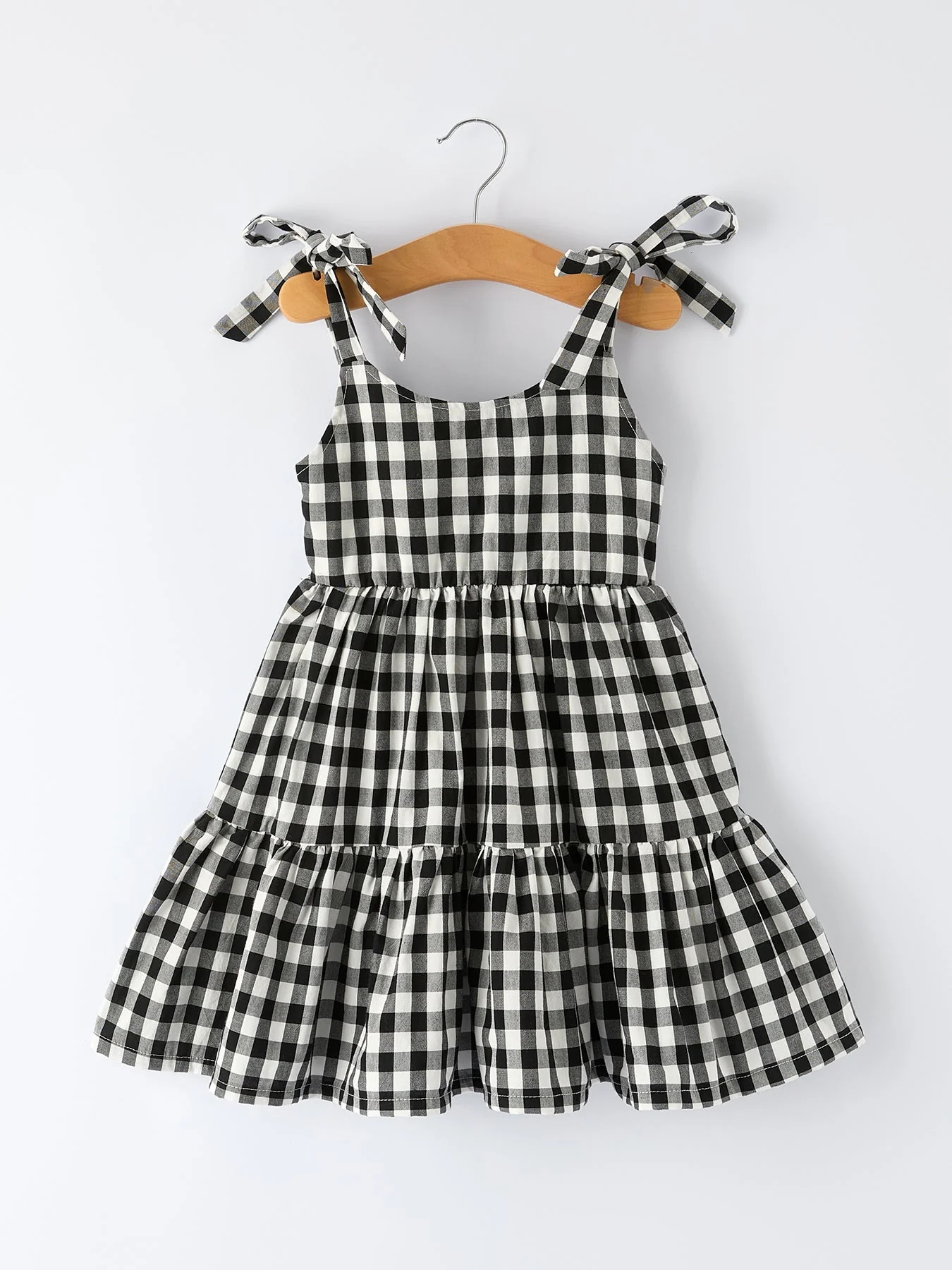 Mommy & Me Plaid Girl Smocked Ruffle Dress - Image 4